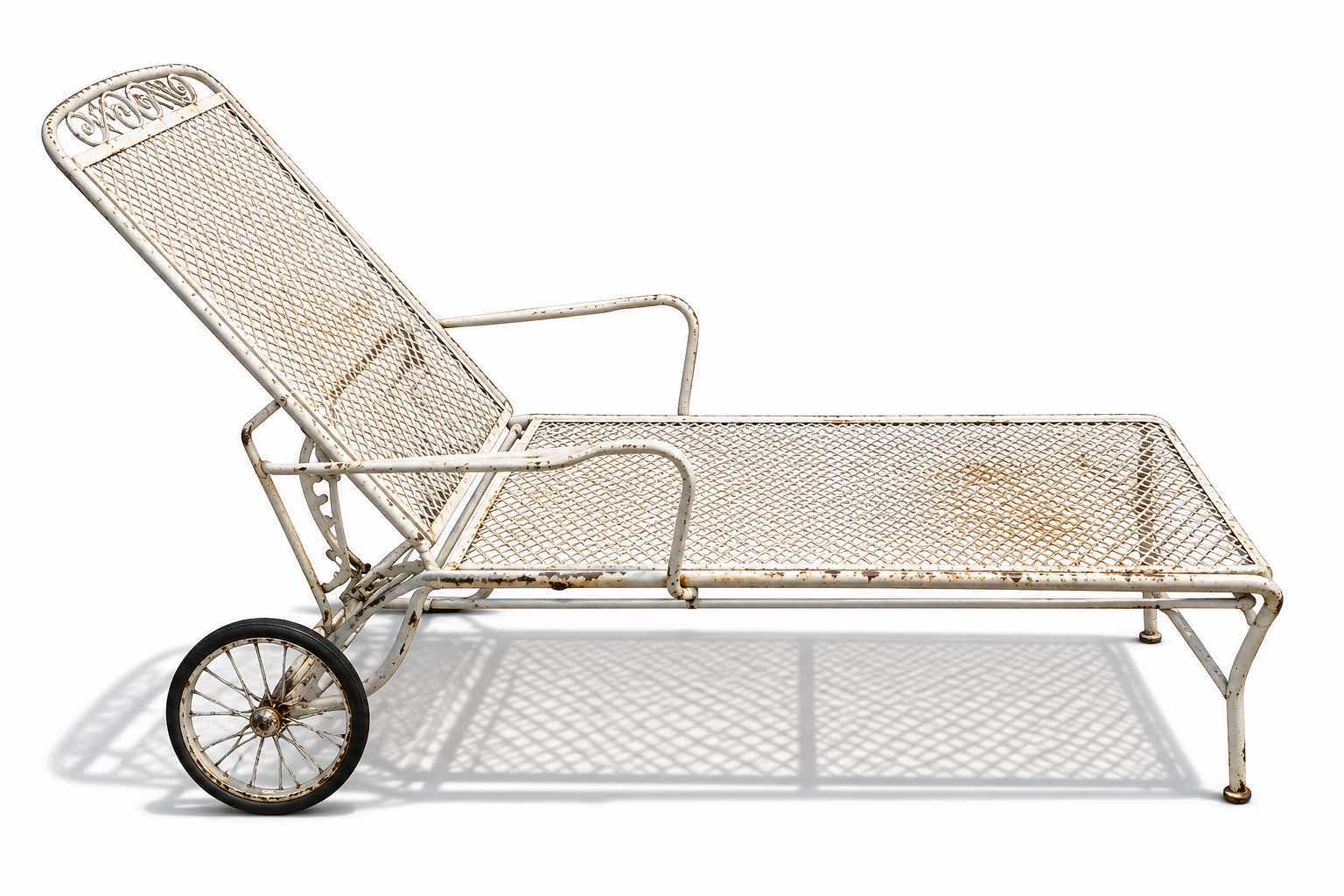 Photo 1 of VINTAGE WROUGHT IRON CHAISE LOUNGE $500