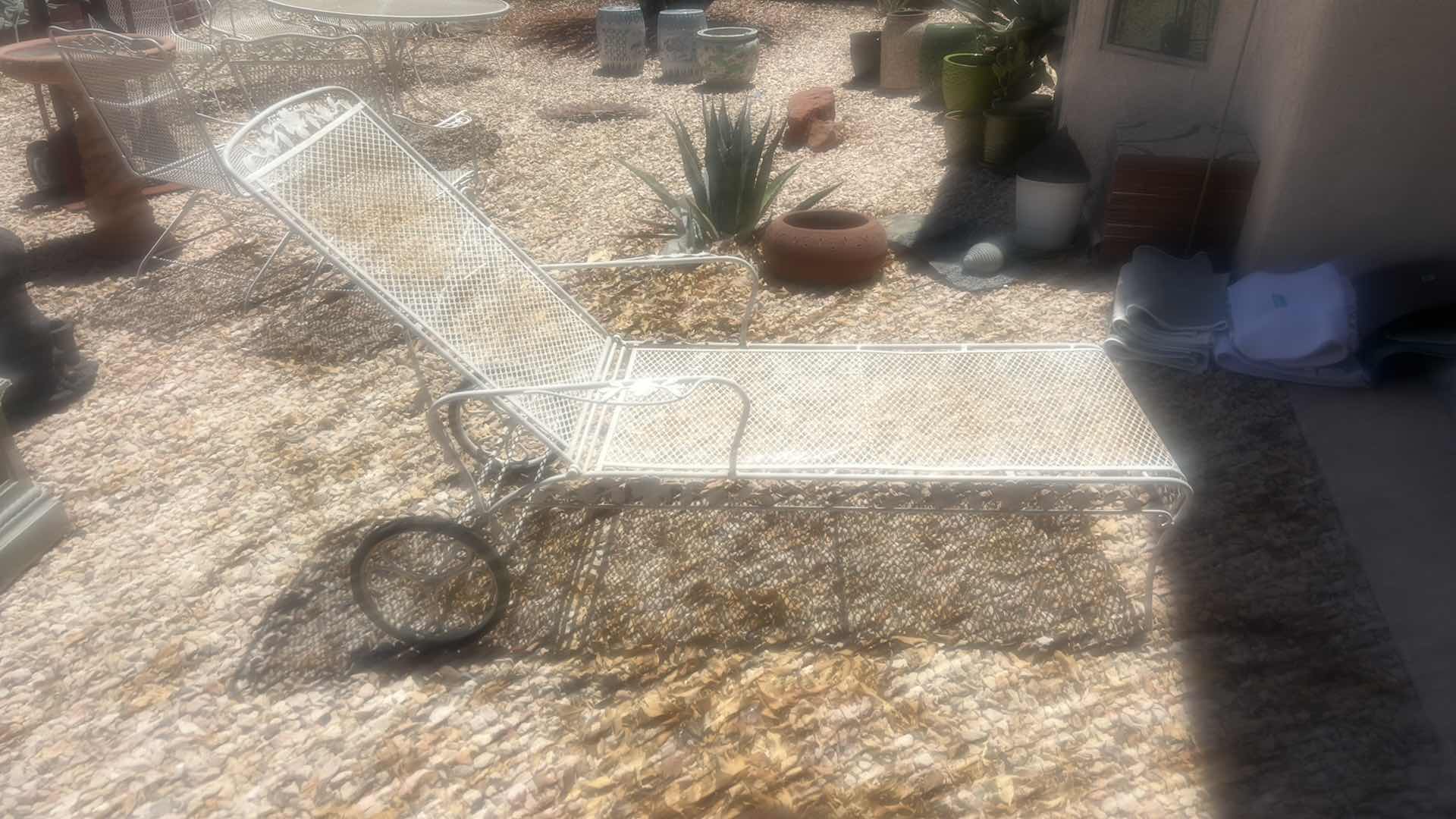 Photo 1 of VINTAGE WROUGHT IRON CHAISE LOUNGE $500