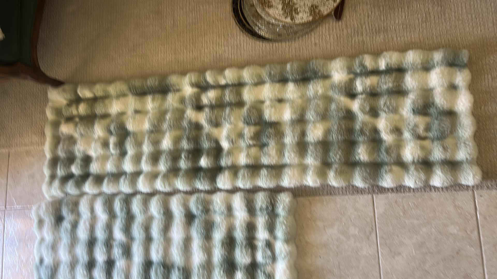 Photo 1 of TWO NEW LEA JADE FAUX FUR ACCENT RUGS