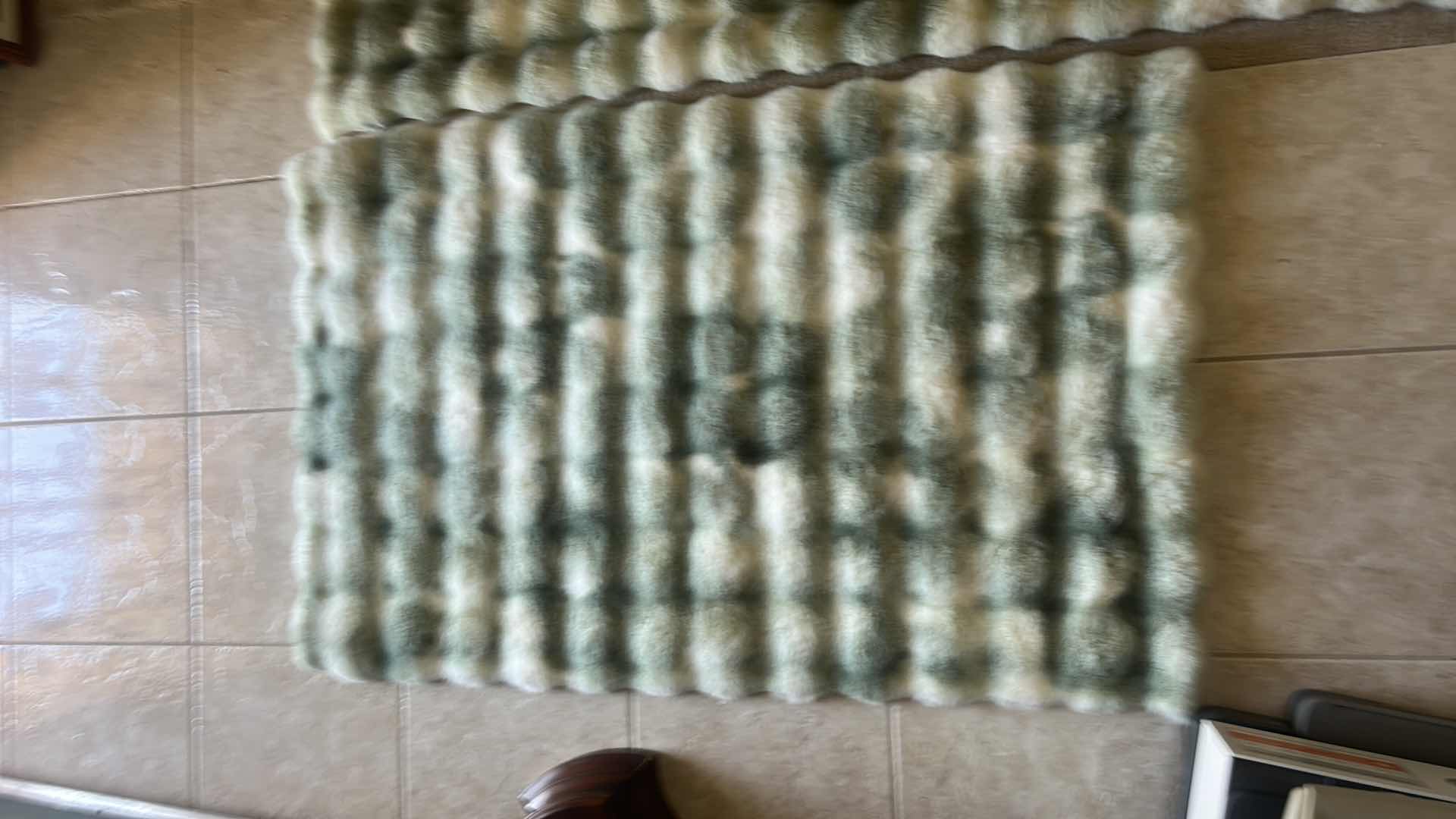 Photo 1 of TWO NEW LEA JADE FAUX FUR ACCENT RUGS