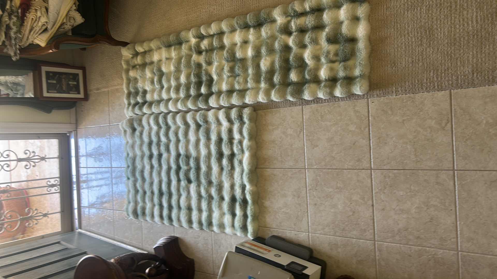 Photo 1 of TWO NEW LEA JADE FAUX FUR ACCENT RUGS
