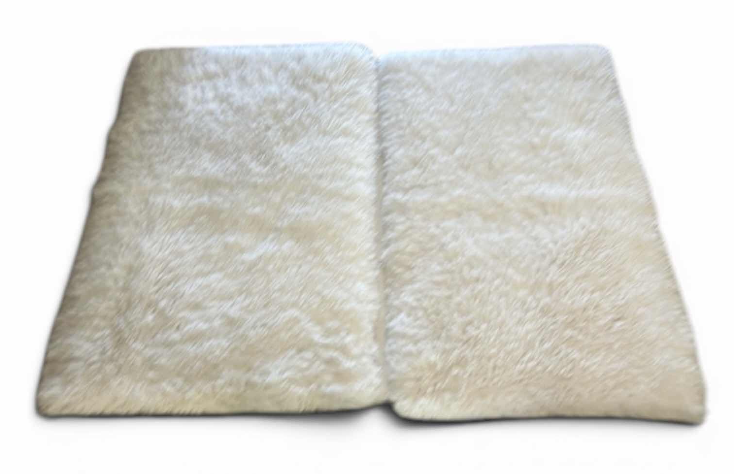 Photo 1 of TWO NEW PLUSH LAMB FUR ACCENT RUGS 24“ X 40“