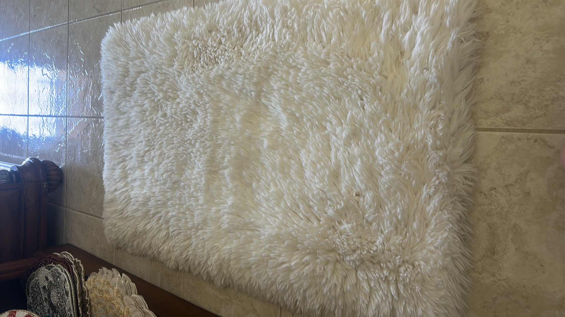 Photo 1 of TWO NEW PLUSH LAMB FUR ACCENT RUGS 24“ X 40“