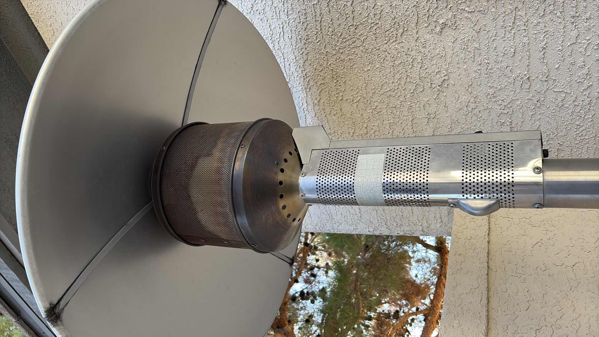 Photo 1 of STAINLESS STEEL FREESTANDING PROPANE PATIO HEATER WITH REFLECTOR SHIELD AND CYLINDER ENCLOSURE H85”