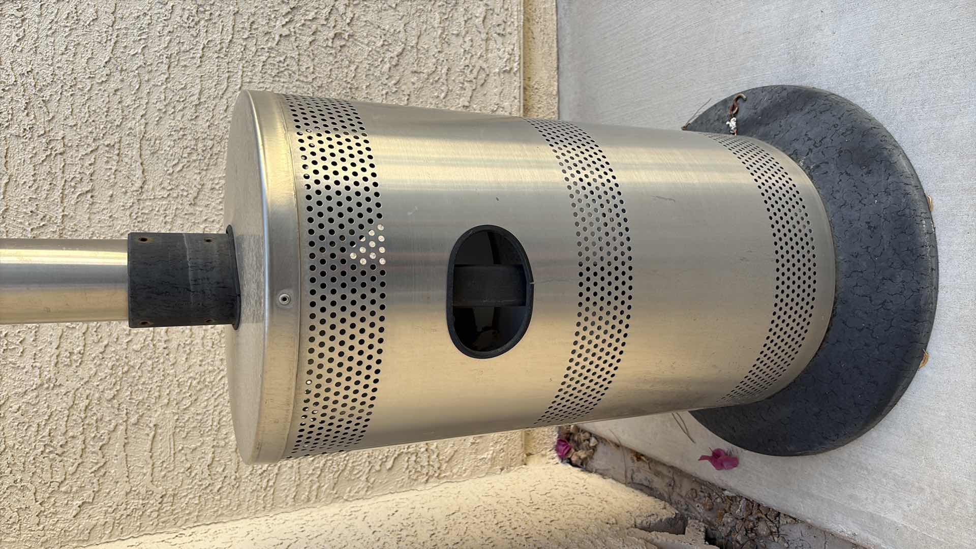 Photo 1 of STAINLESS STEEL FREESTANDING PROPANE PATIO HEATER WITH REFLECTOR SHIELD AND CYLINDER ENCLOSURE H85”