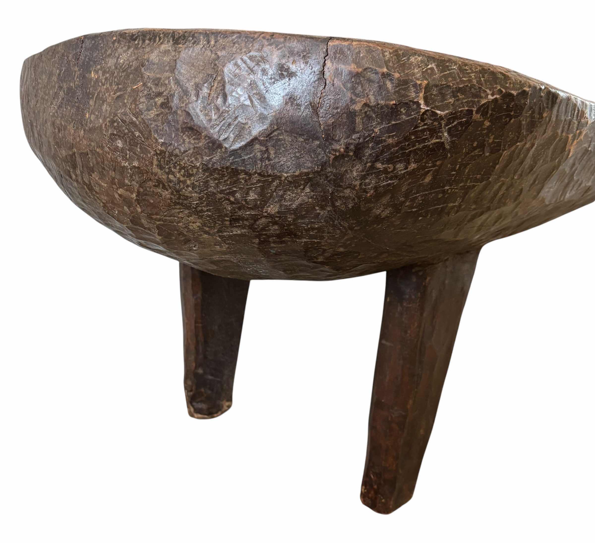 Photo 1 of AFRICAN FIPA WOODEN TRAY SCULPTURE CARVED FROM A SINGLE PIECE OF WOOD 48” X 20” X H19” $860