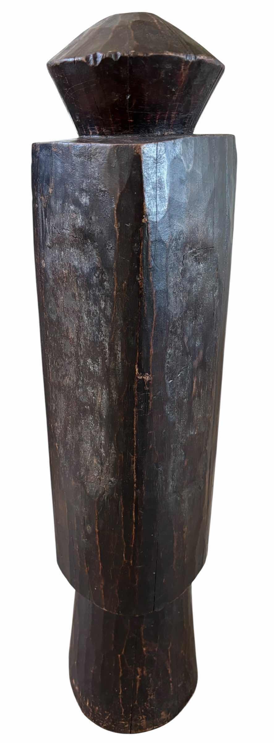 Photo 1 of HAND CARVED AFRICAN WOODEN SCULPTURE H27”