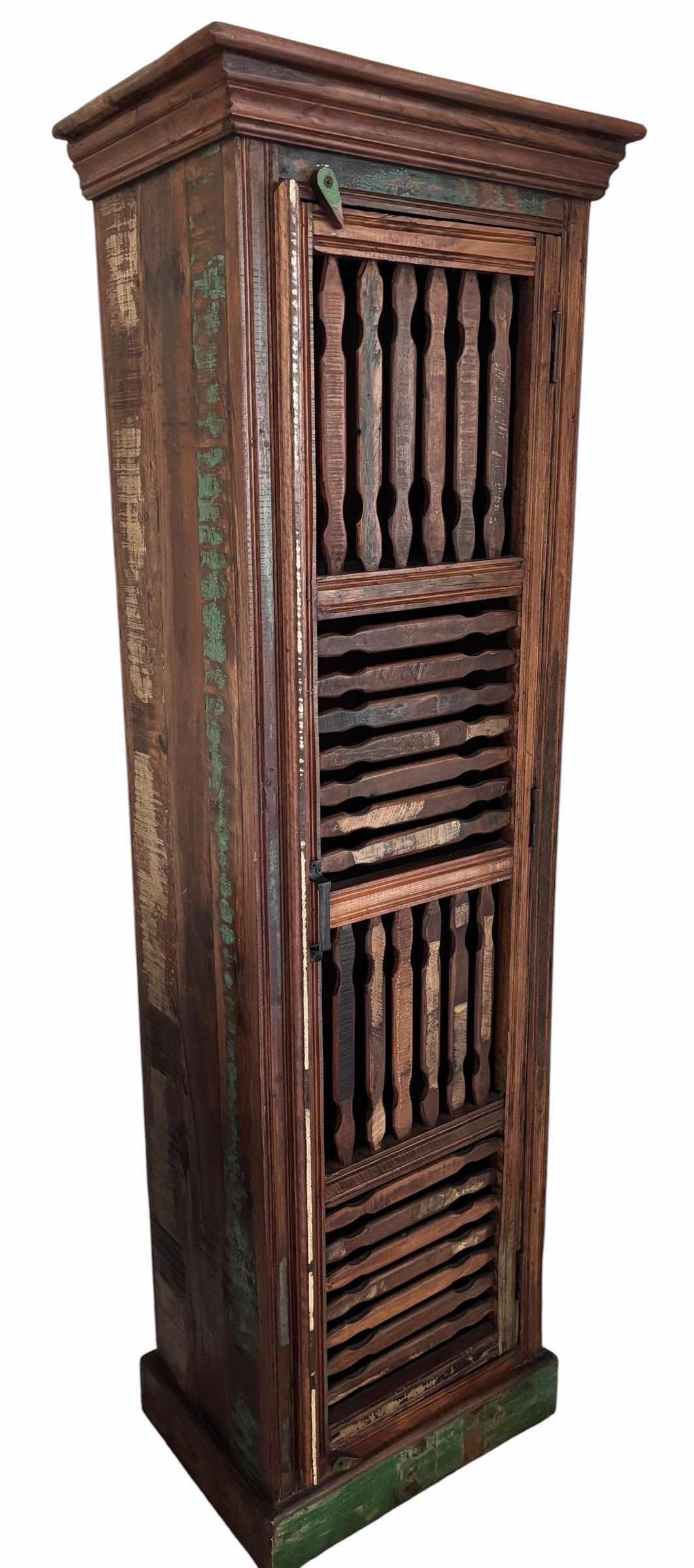 Photo 1 of RUSTIC CHIMNEY CABINET MADE FROM RECLAIMED WOOD WITH SLATTED DOORS 22” X 14” X H68”