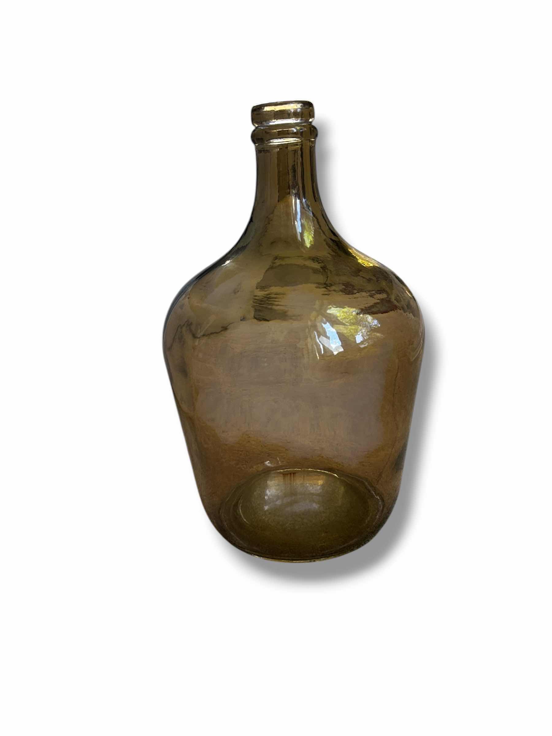 Photo 1 of VINTAGE PIRATE GREEN GLASS VASE H12"