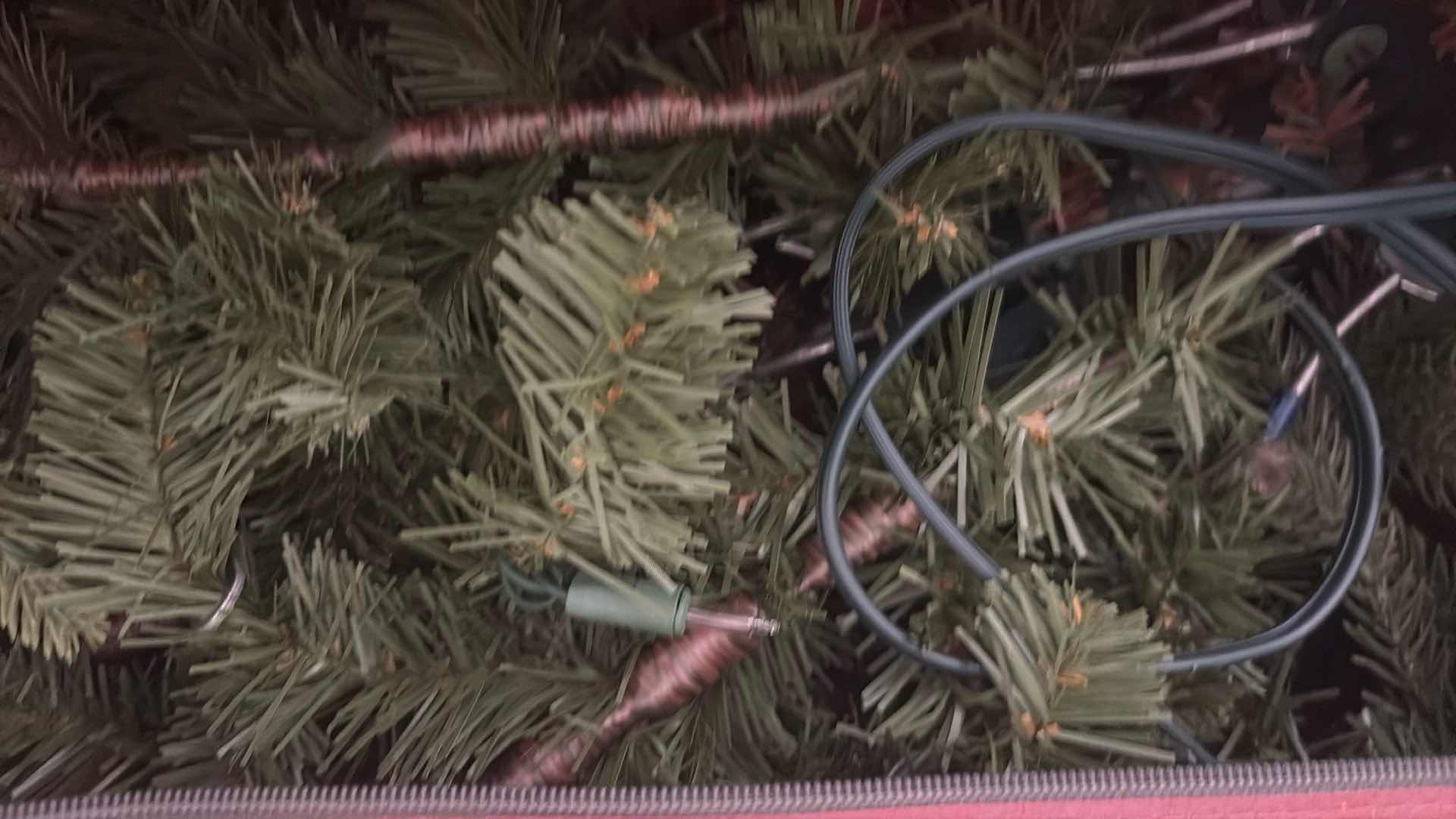 Photo 1 of SAM HILL PRE-LIT ARTIFICIAL CHRISTMAS TREE WITH INTEGRATED LIGHTS ESTIMATED H8’