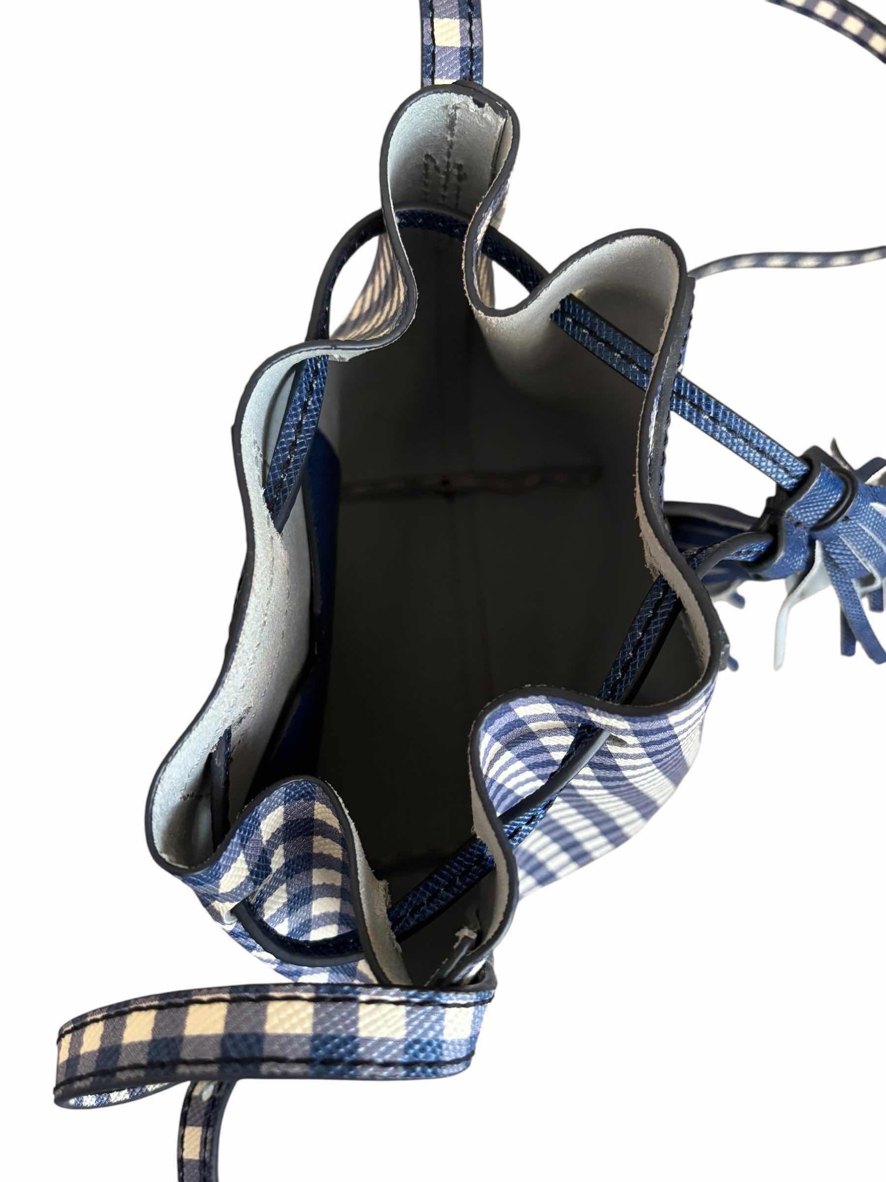Photo 1 of J CREW GINGHAM PRINT BUCKET BAG