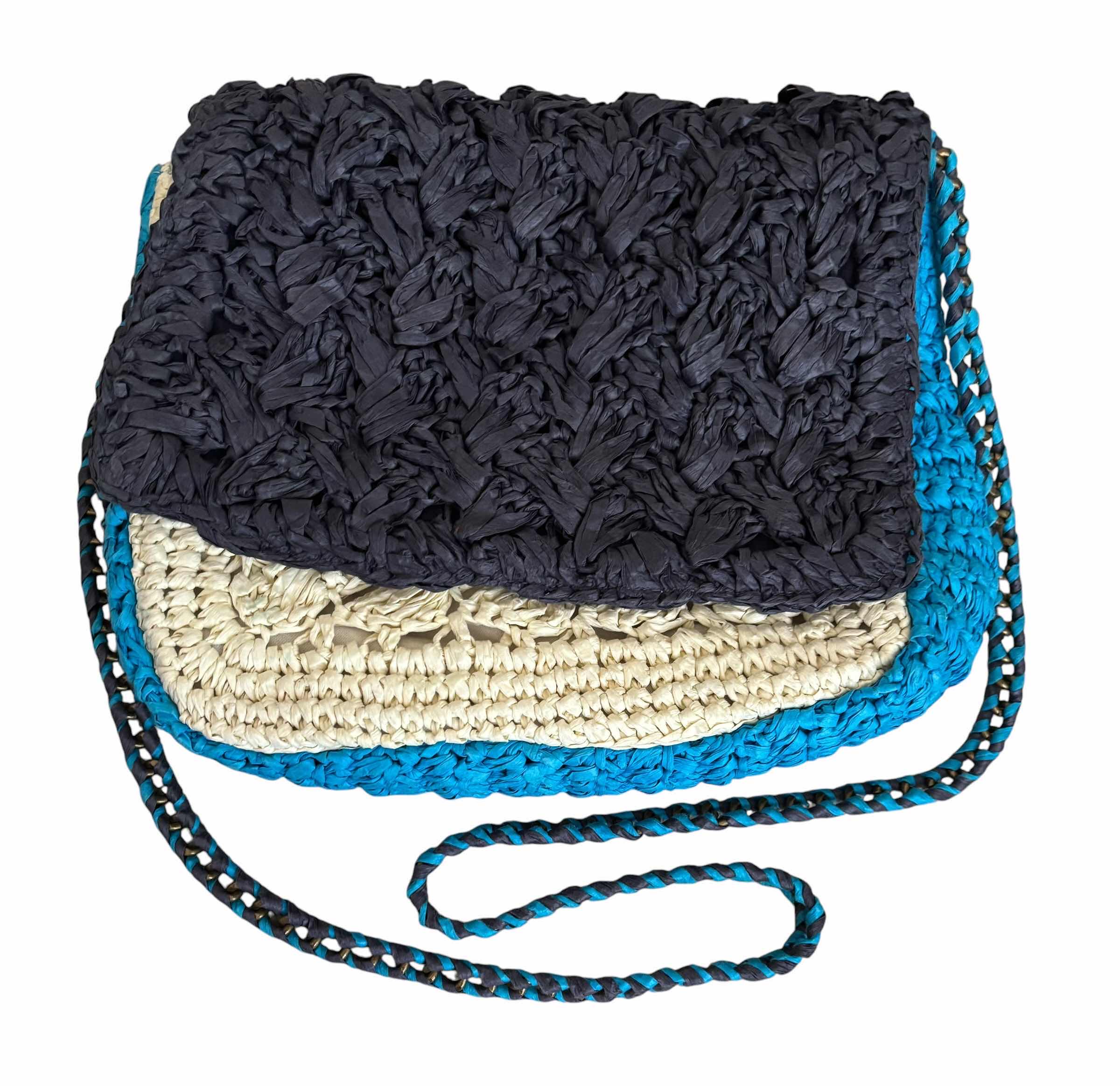 Photo 1 of J CREW COLORBLOCKED RAFFIA BAG $79