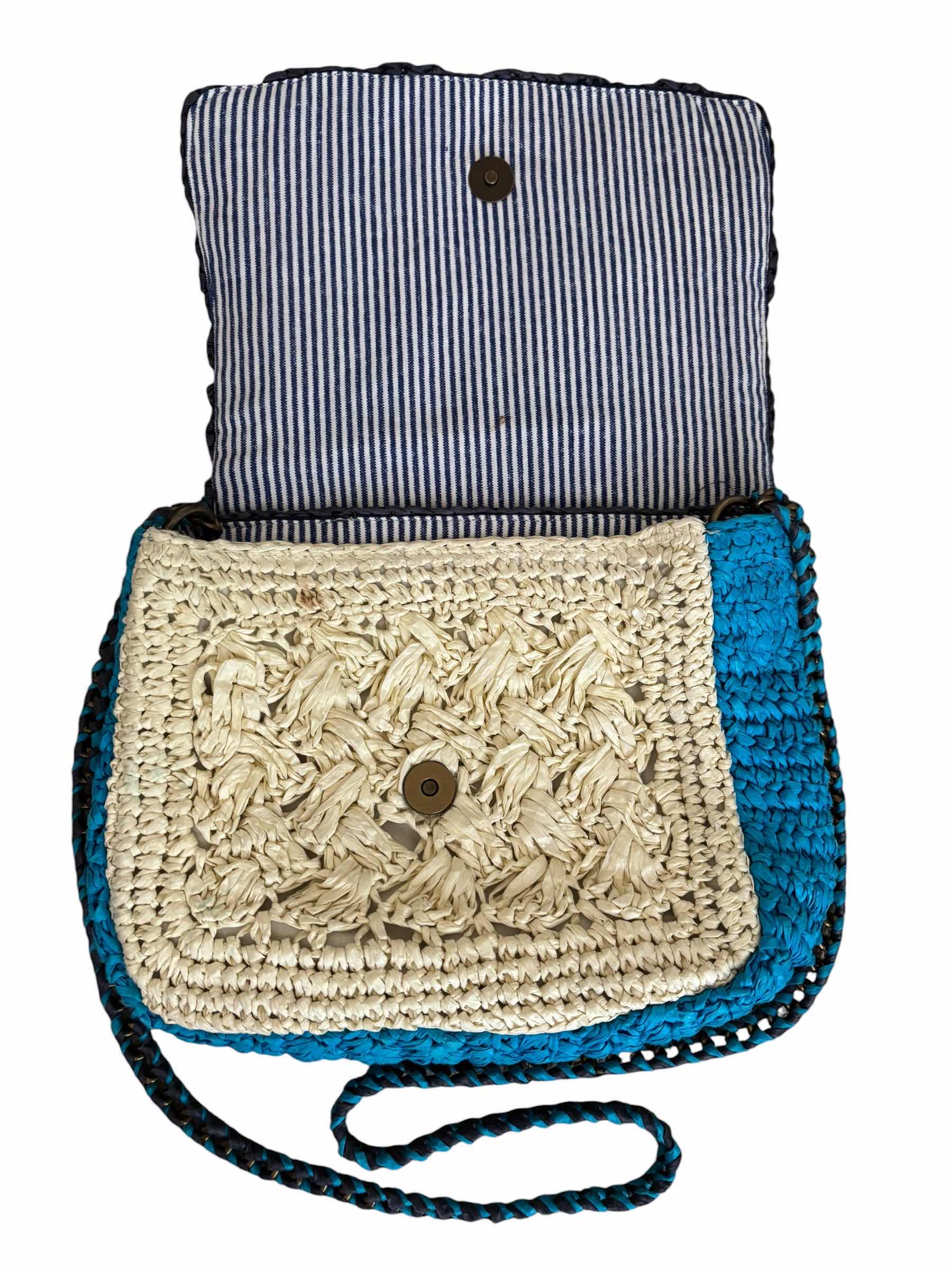 Photo 1 of J CREW COLORBLOCKED RAFFIA BAG $79
