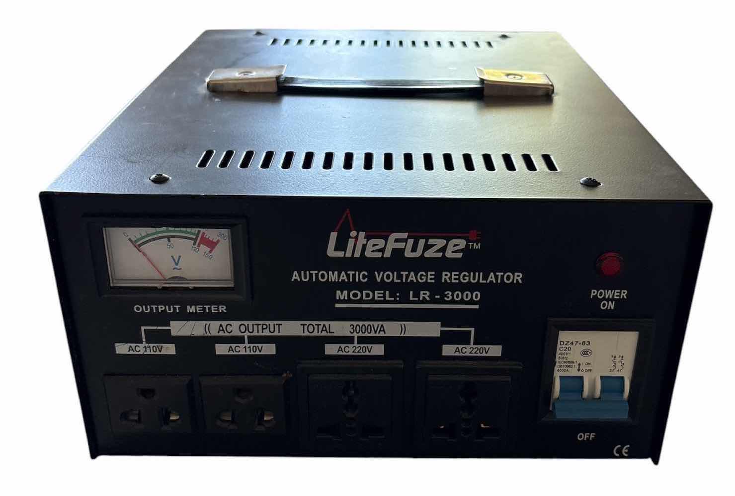 View 1 of LITEFUZE LR-3000 AUTOMATIC VOLTAGE REGULATOR WITH 3000VA CAPACITY 11.5”X10”H4”