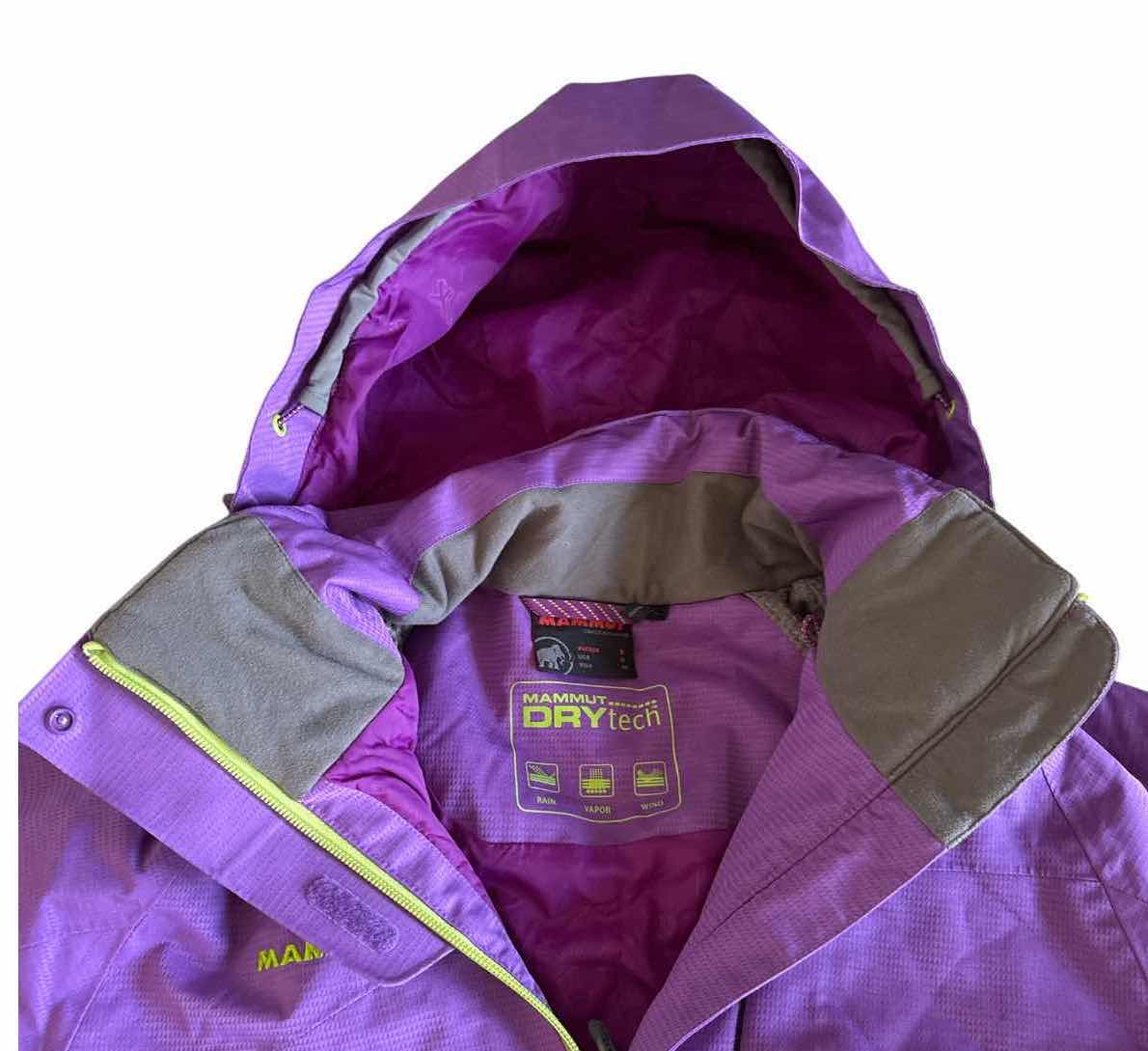 Photo 1 of MAMMUT DRYTECH WATERPROOF, WINDPROOF, AND BREATHABLE HOODED SHELL JACKET WOMENS SIZE SMALL
