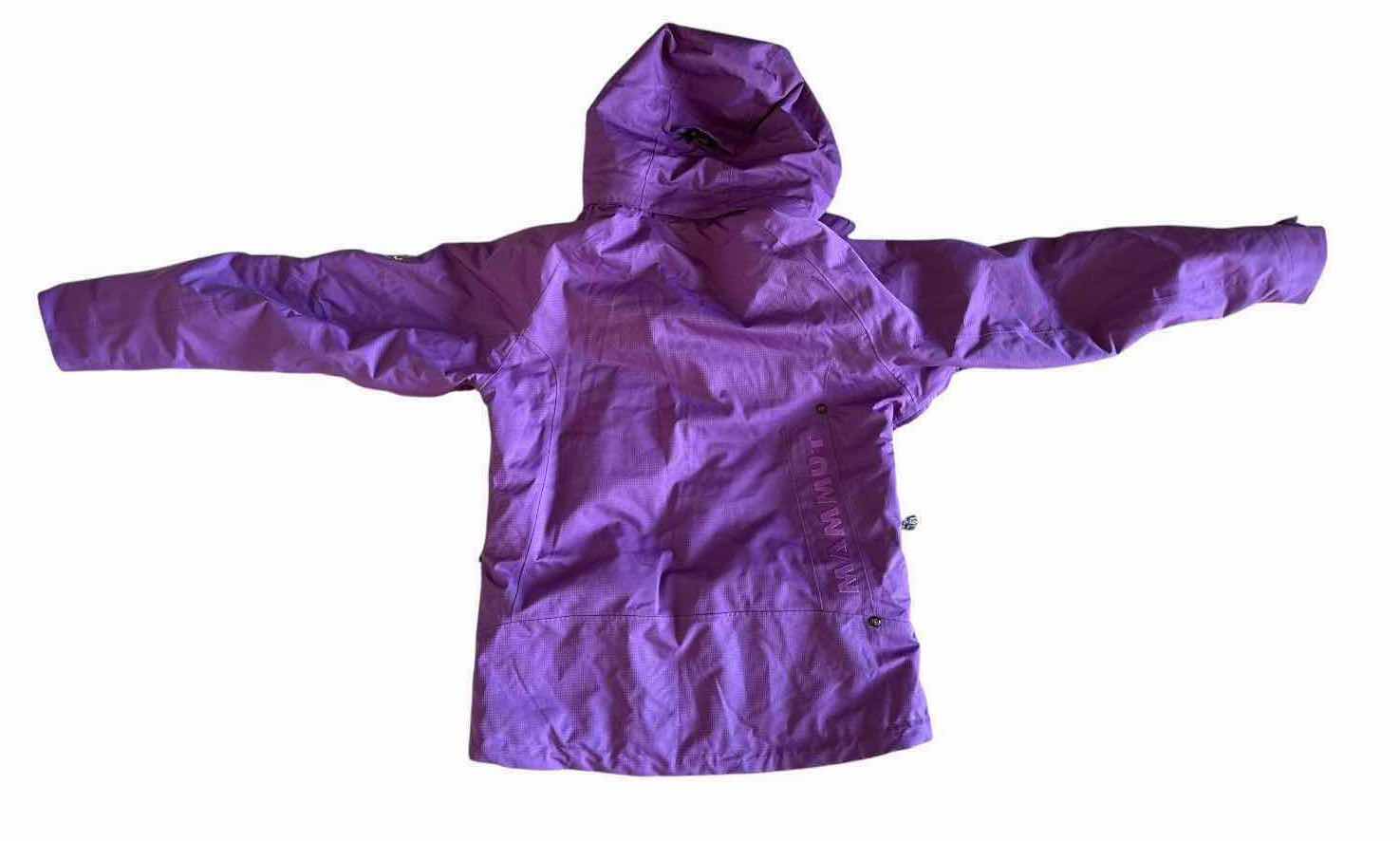 Photo 1 of MAMMUT DRYTECH WATERPROOF, WINDPROOF, AND BREATHABLE HOODED SHELL JACKET WOMENS SIZE SMALL