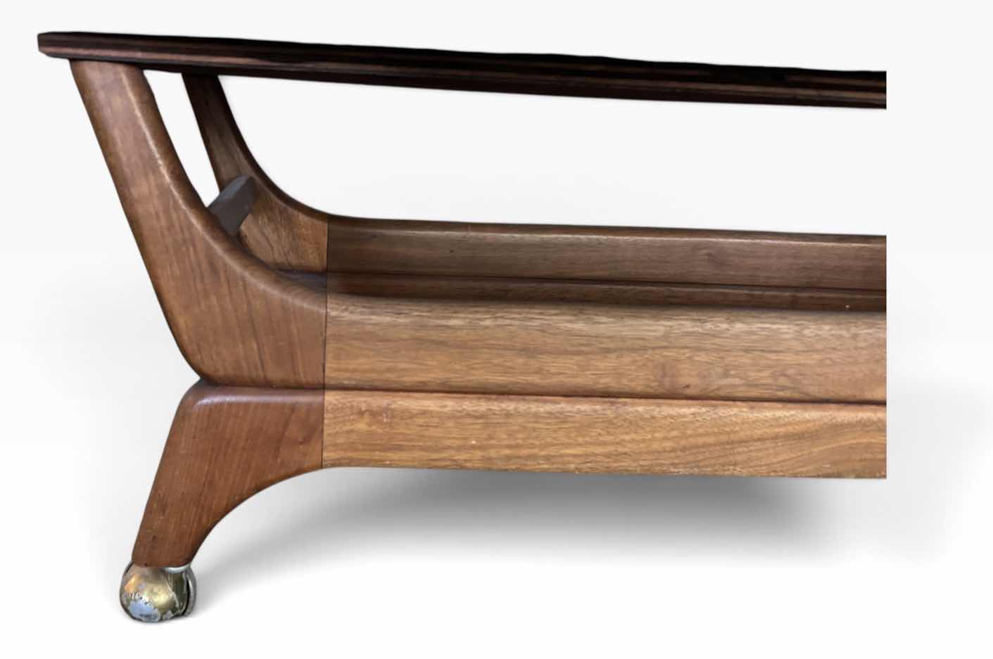 Photo 1 of MID-CENTURY MODERN SURFBOARD-STYLE COFFEE TABLE ATTRIBUTED TO HARVEY PROBBER. 
66 x 20” x H14 1/2” $3800