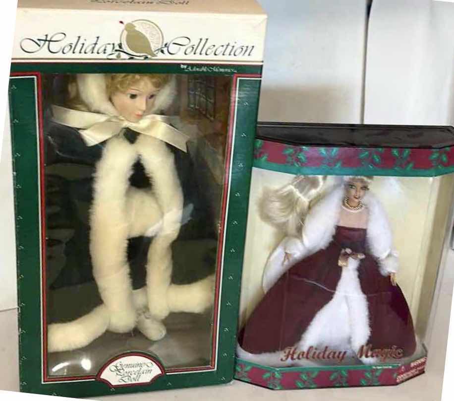 Photo 1 of 2 NIB - ADORABLE MEMORIES PORCELAIN DOLL & HOLIDAY MAGIC  FASHION DOLL