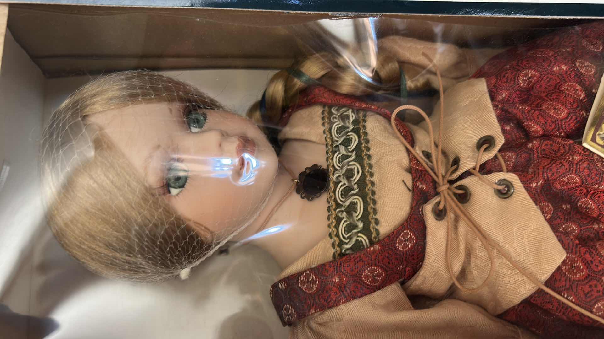 Photo 1 of NIB VINTAGE GEPPEDDO FAIRY TALE SERIES RAPUNZEL 16-INCH COLLECTIBLE PORCELAIN DOLL IN ORIGINAL BOX