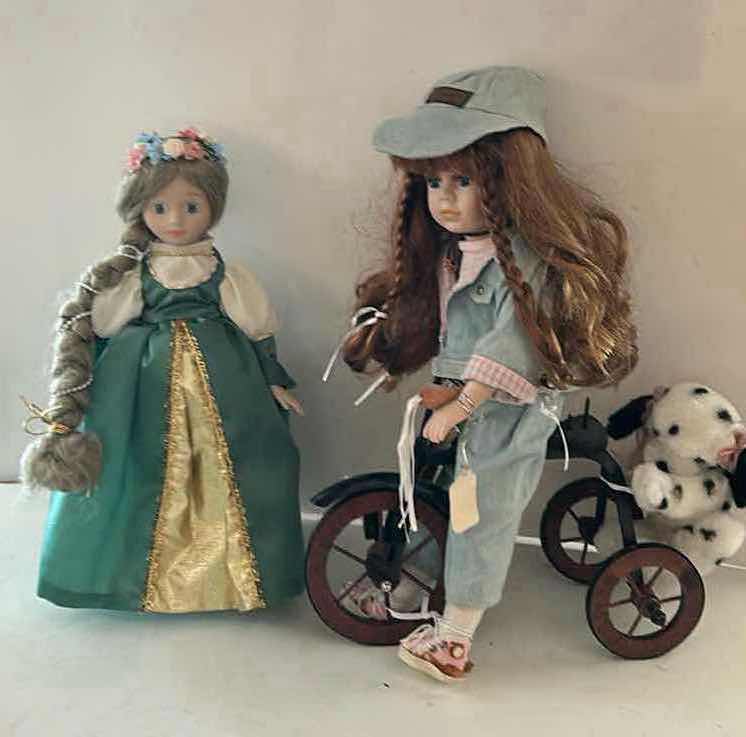 Photo 1 of 2 VINTAGE COLLECTIBLE PORCELAIN DOLLS- RAPUNZEL FROM THE DANBURY MINT COLLECTION & ASHLEY BELLE SWEET DOLL $80