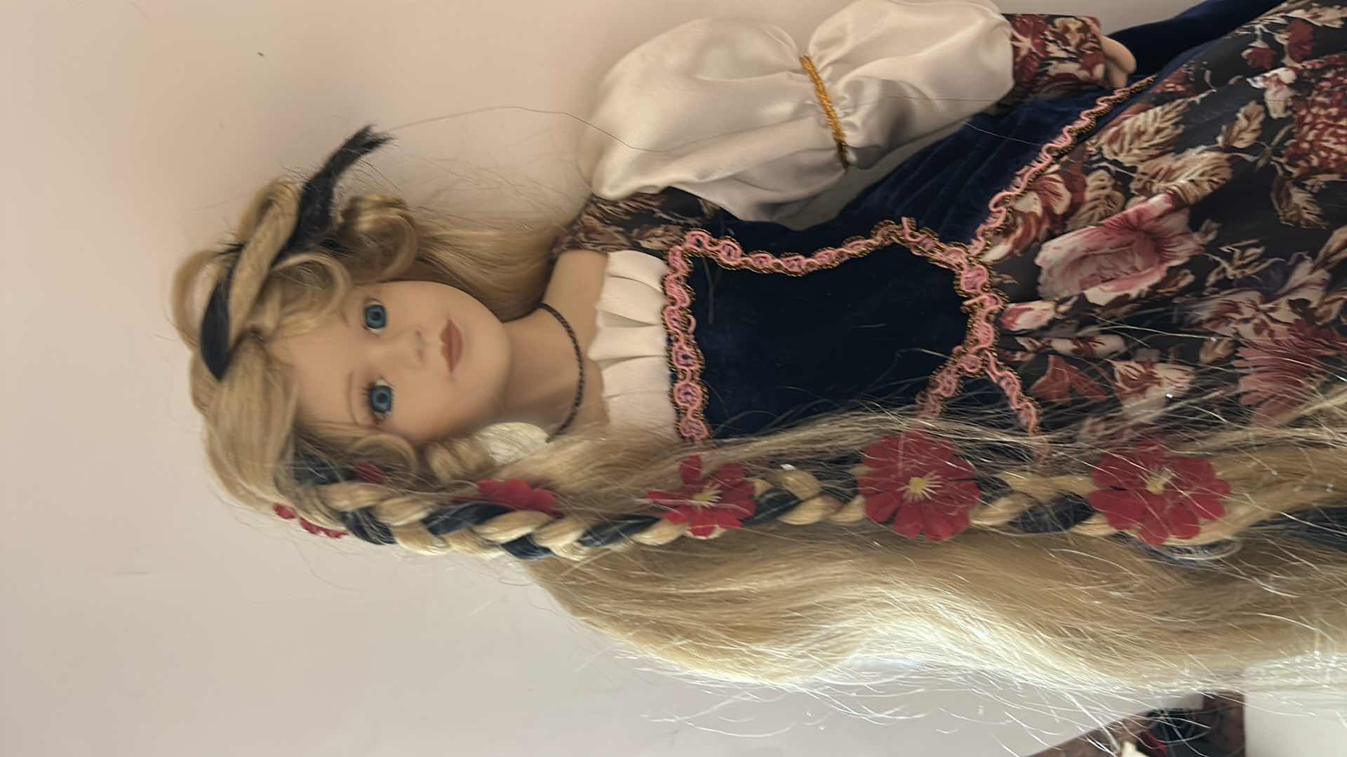 Photo 1 of VINTAGE 19-INCH COLLECTIBLE RAPUNZEL FAIRY TALE BISQUE PORCELAIN DOLL