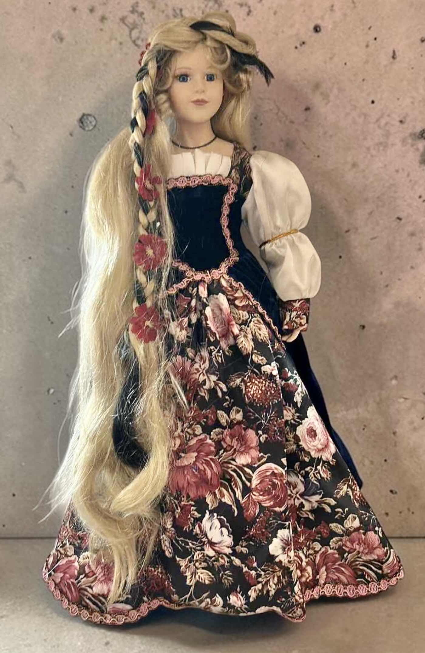 Photo 1 of VINTAGE 19-INCH COLLECTIBLE RAPUNZEL FAIRY TALE BISQUE PORCELAIN DOLL