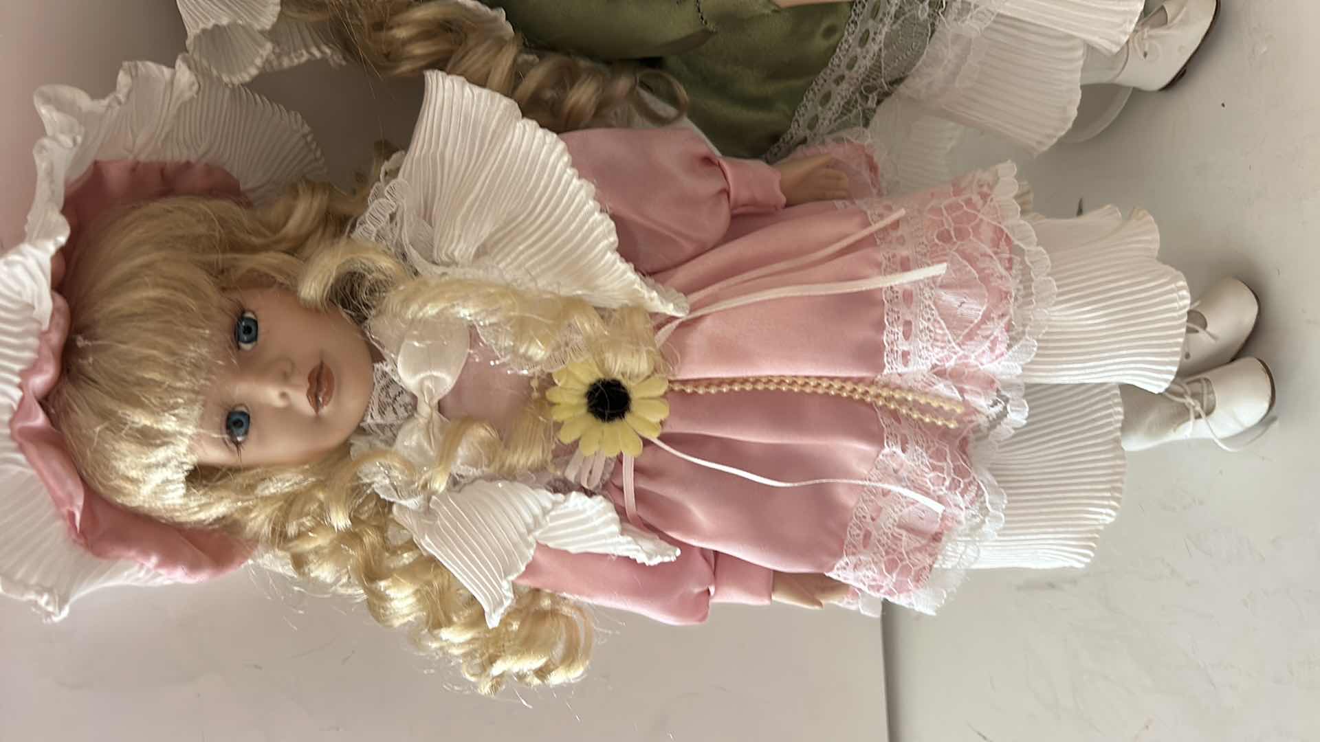 Photo 1 of 2-VINTAGE COLLECTIBLE VICTORIAN STYLE BISQUE PORCELAIN DOLLS