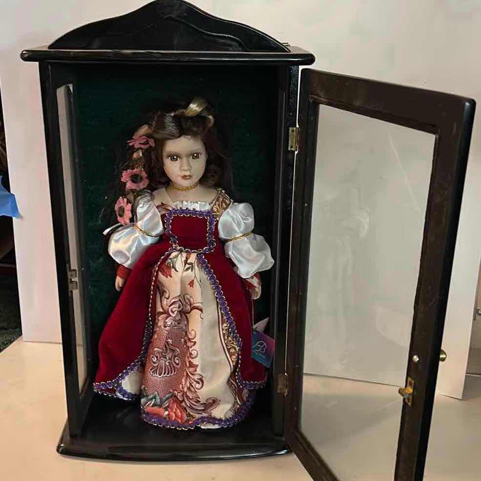 Photo 1 of ASHLEY BELLE COLLECTION LIMITED EDITION PORCELAIN DOLL "HOLLY" W WOODEN DISPLAY CASE