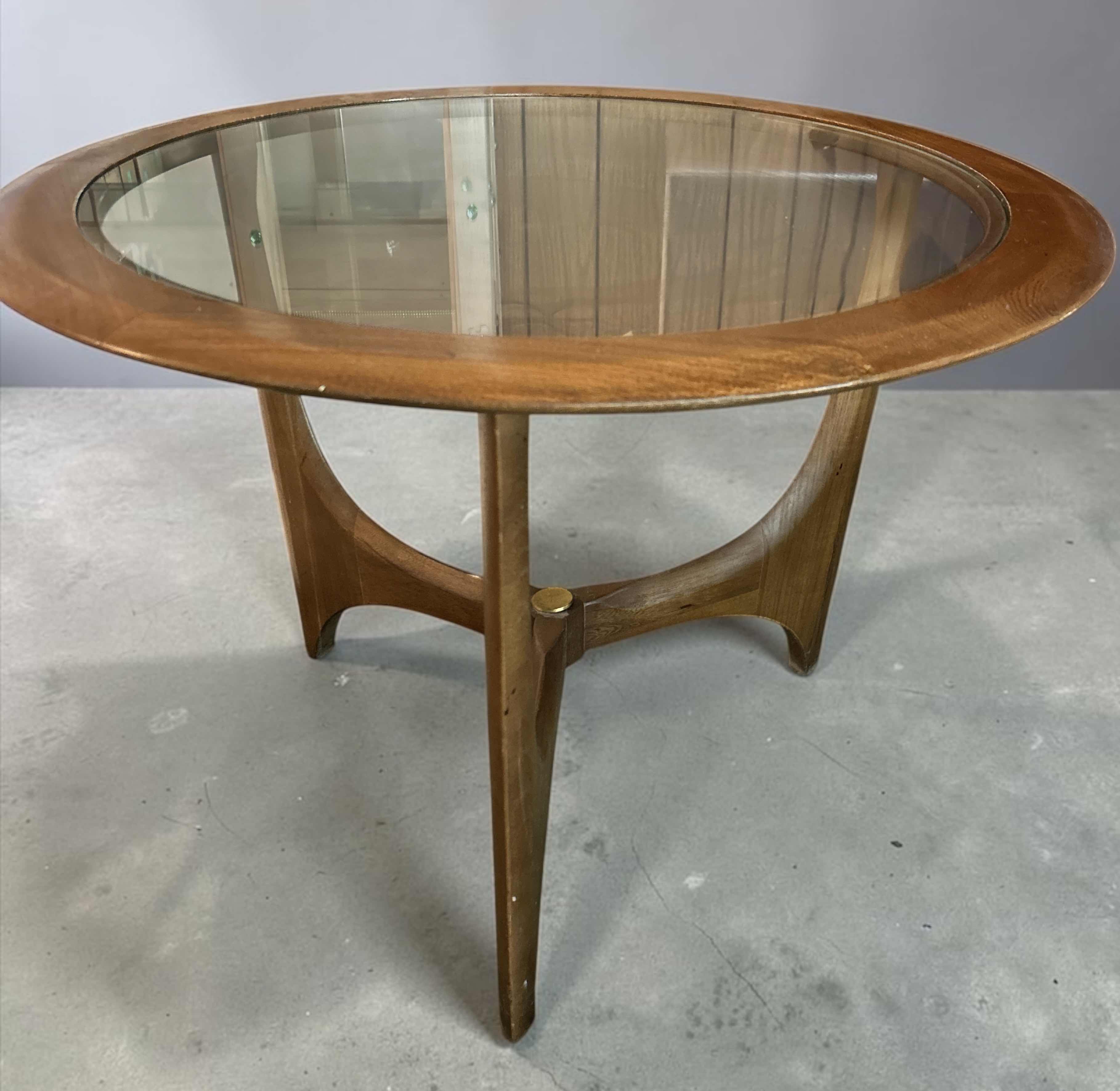 Photo 1 of MID-CENTURY MODERN "SILHOUETTE" SERIES ROUND WALNUT SIDE TABLE BY LANE FURNITURE 27 1/2“ x H19 1/2“ $600