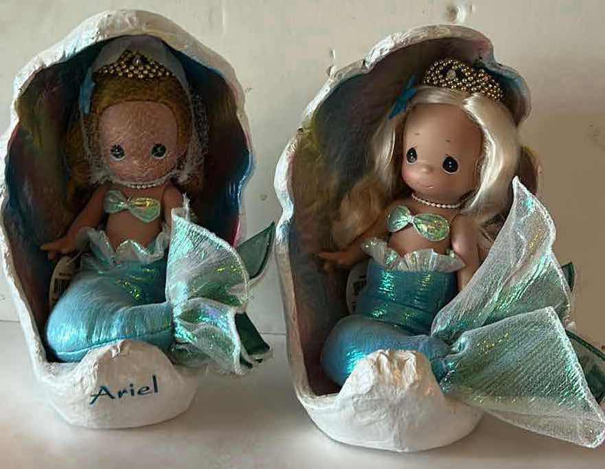 Photo 1 of 2 VINTAGE DISNEY THE LITTLE MERMAID "TIMELESS ARIEL IN SHELL" COLLECTIBLE MERMAID DOLLS  H10” $120