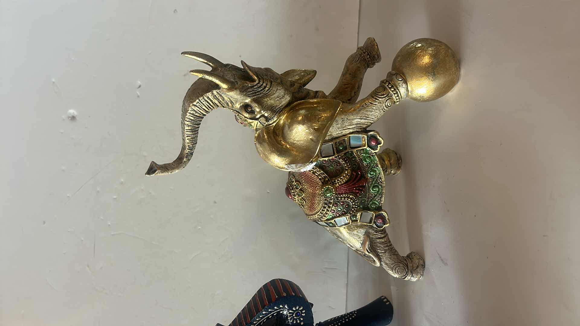 Photo 1 of 3 PC RESIN AND CERAMIC ELEPHANT DECOR TALLEST 10“