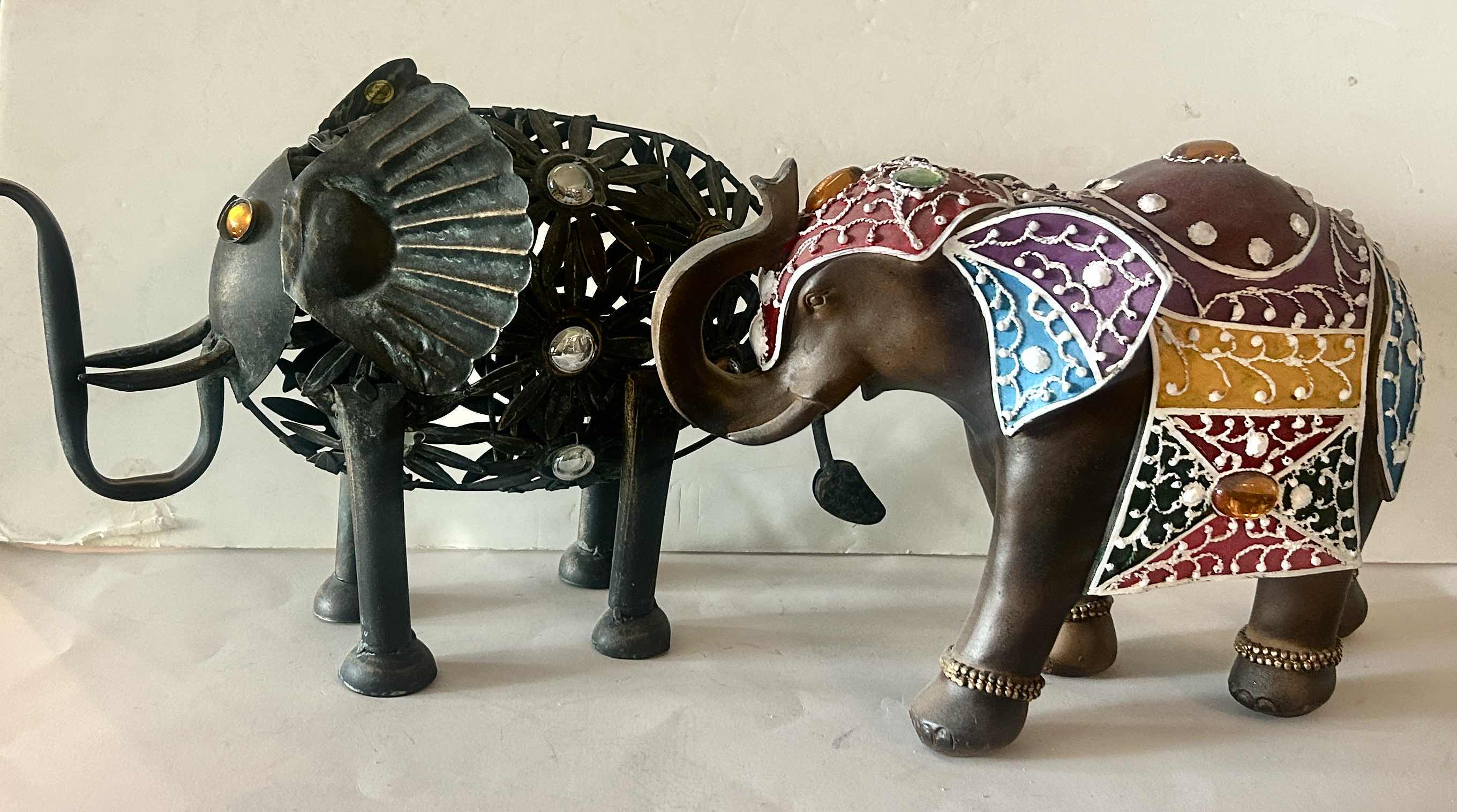 Photo 1 of 2 ELEPHANT FIGURINES (TALLEST H9.5”)