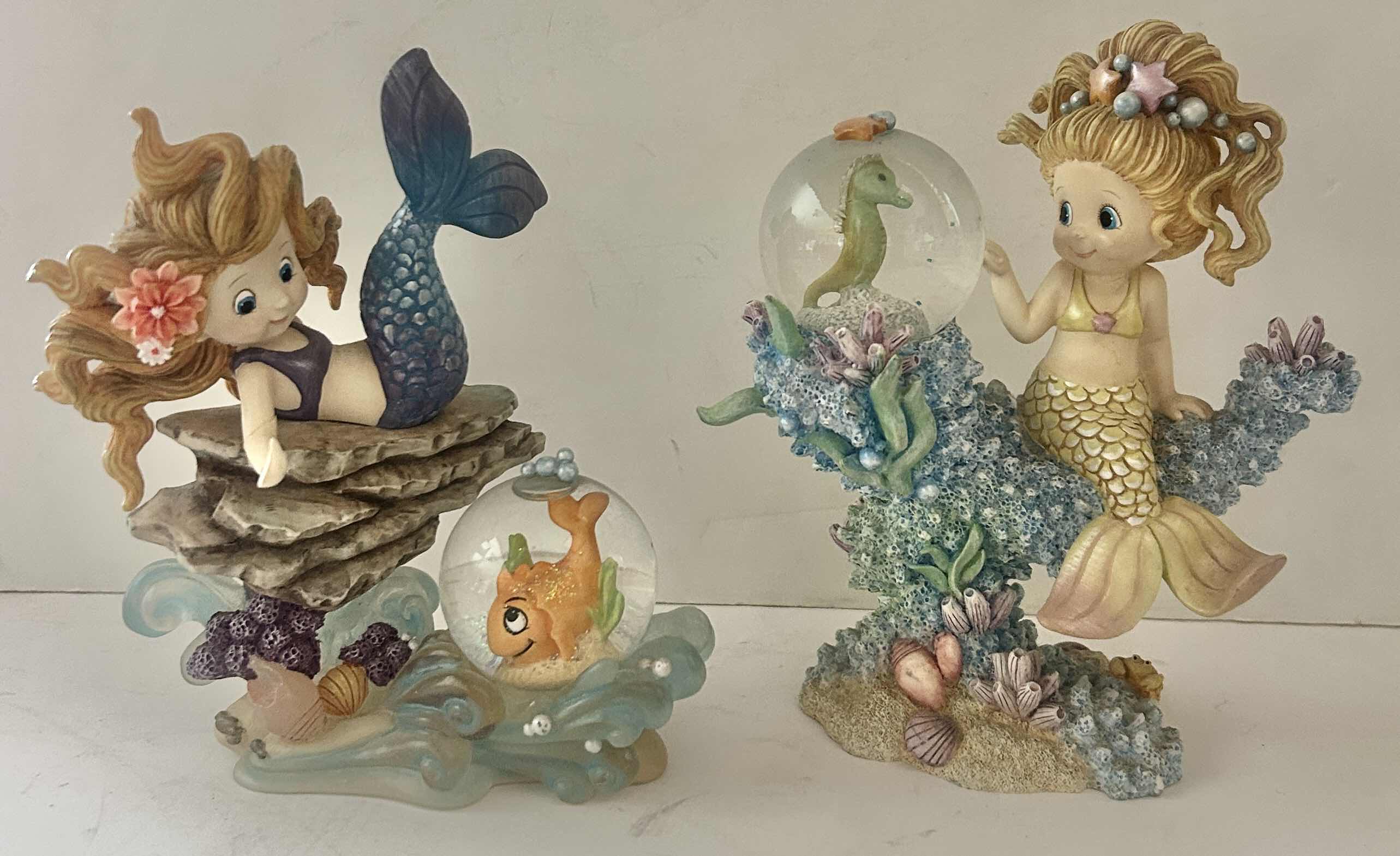 Photo 1 of 2 VINTAGE HAMILTON COLLECTION RAINBOW REEF HAND-PAINTED MERMAID FIGURINES