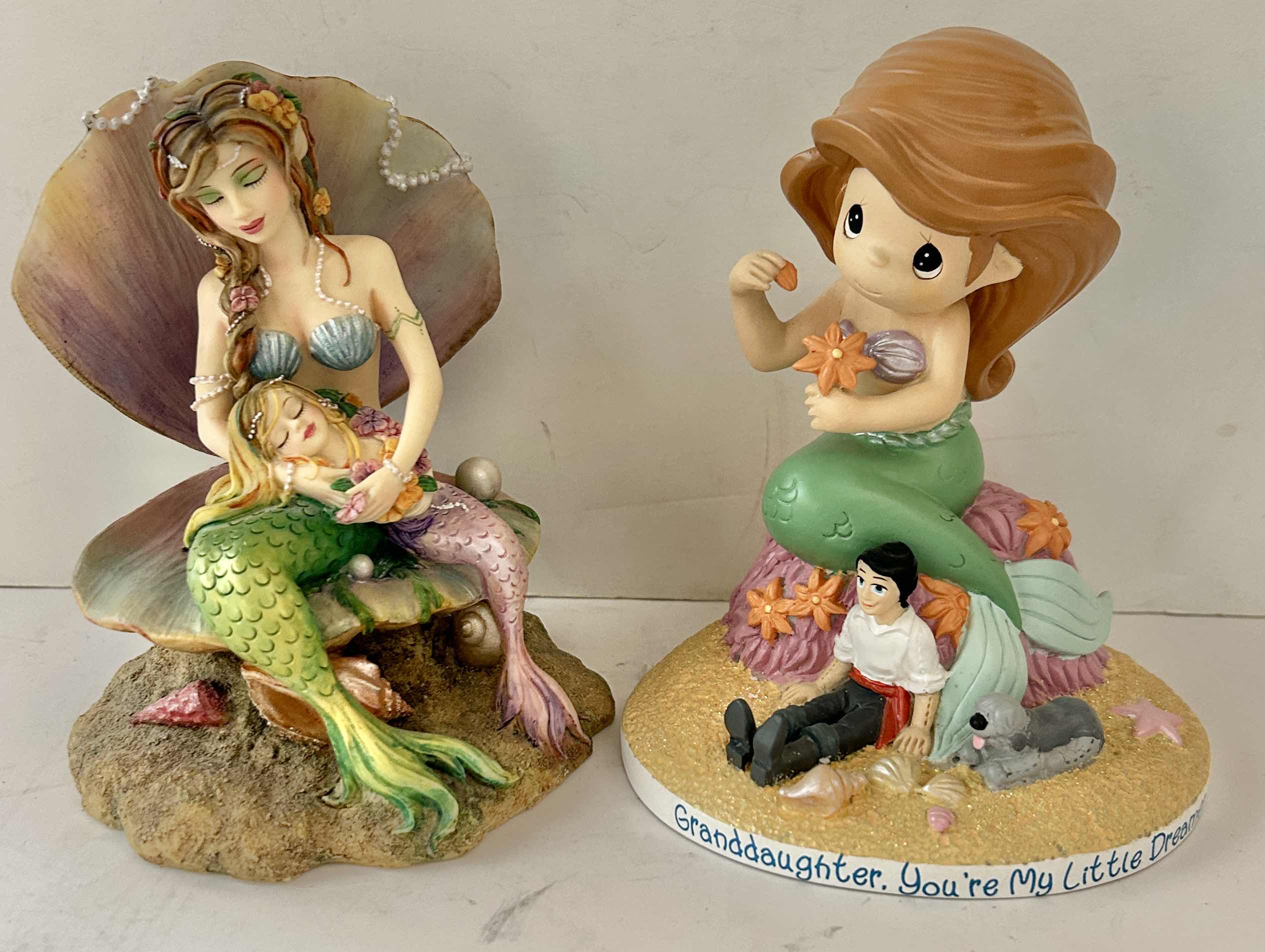 Photo 1 of DRAGONSITE MOTHER’S LOVE MERMAID FIGURINE & PRECIOUS MOMENTS GRANDDAUGHTER FIGURINE