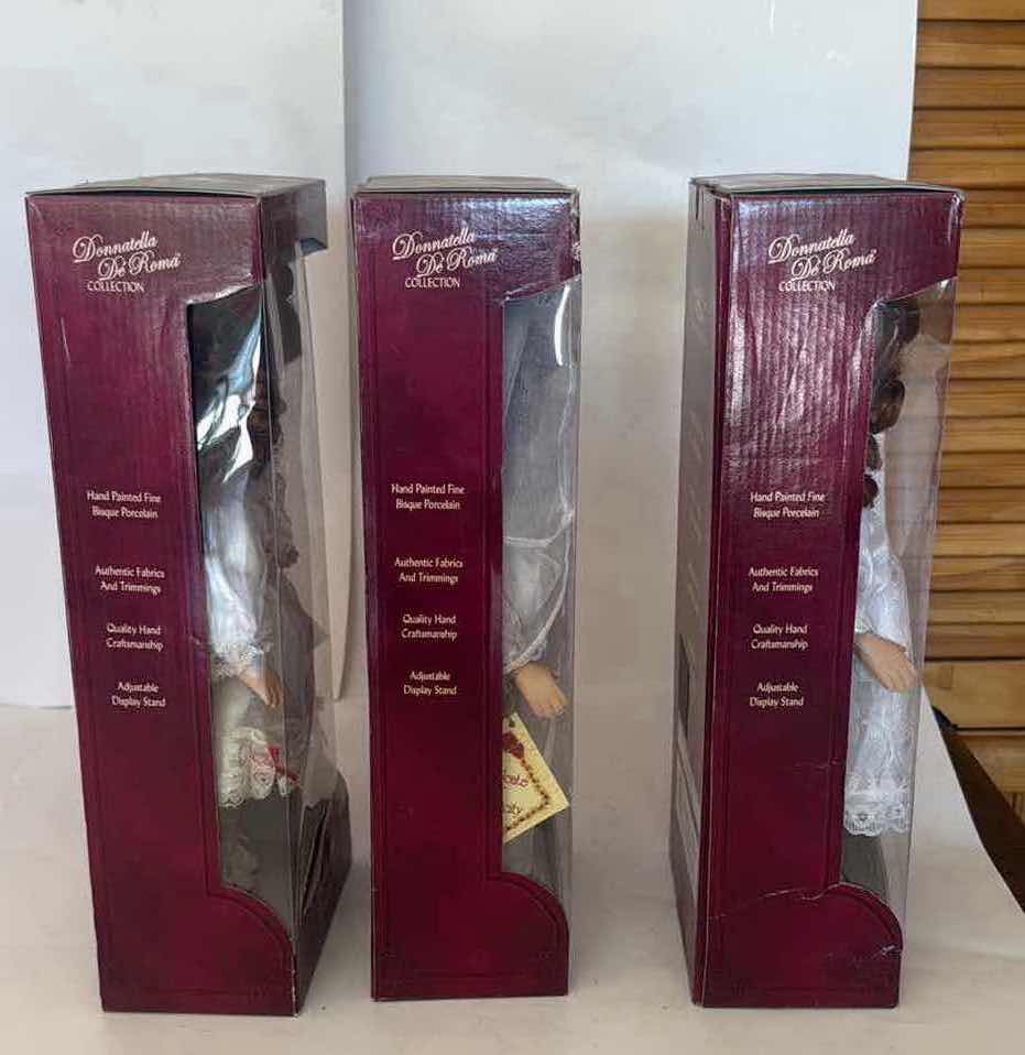Photo 1 of 3-NIB DONNATELLA DE ROMA PORCELAIN DOLLS