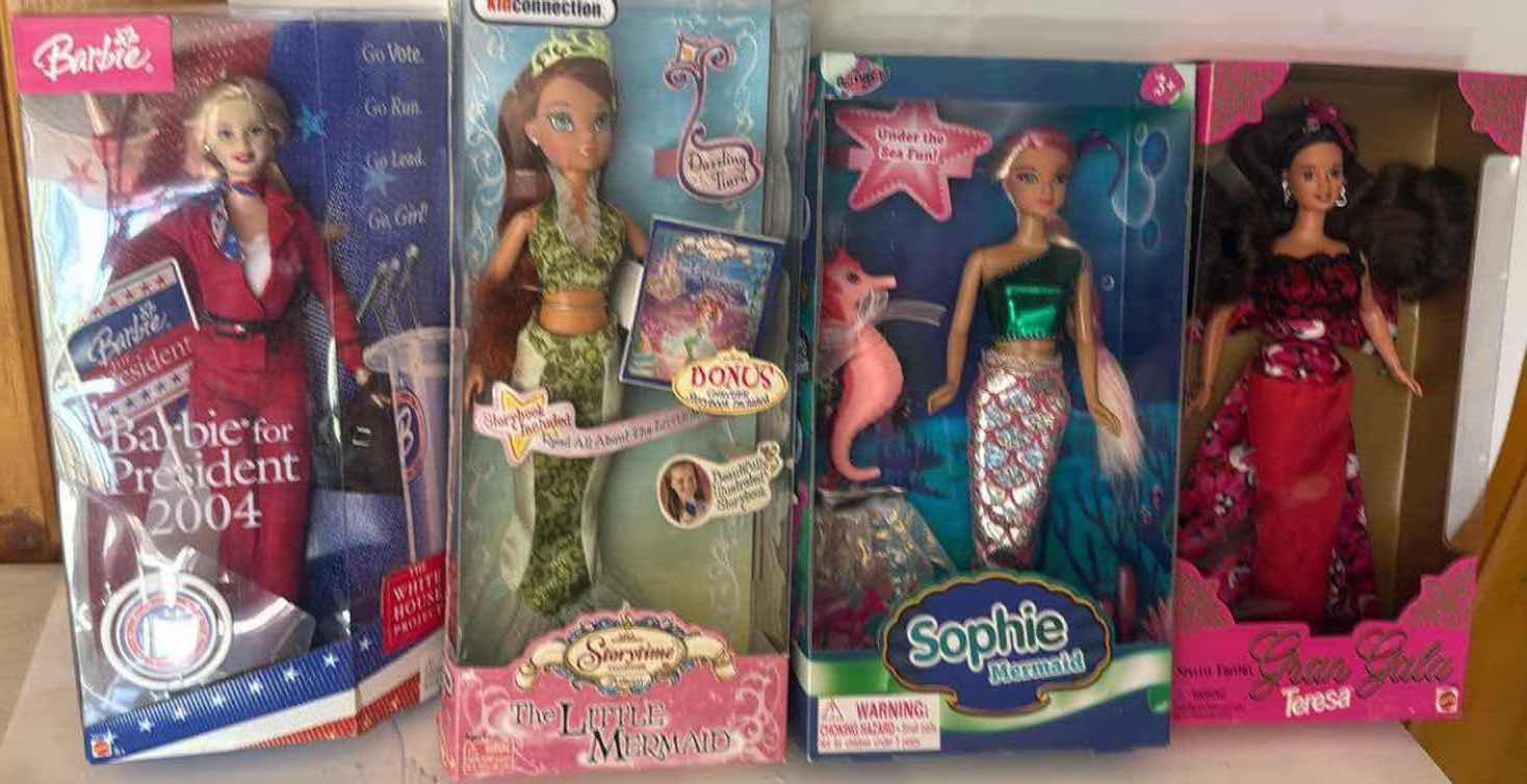 Photo 1 of 4- NIB BARBIES & MERMAID DOLLS $80