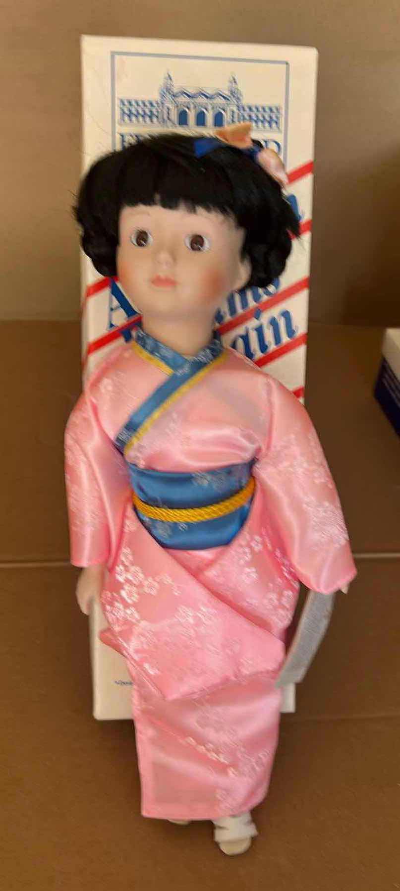 Photo 1 of VINTAGE MUSICAL PORCELAIN DOLL 16" FROM HERITAGE MINT AMERICAN DREAMS " SUMI" FROM JAPAN IN ORIGINAL BOX $35