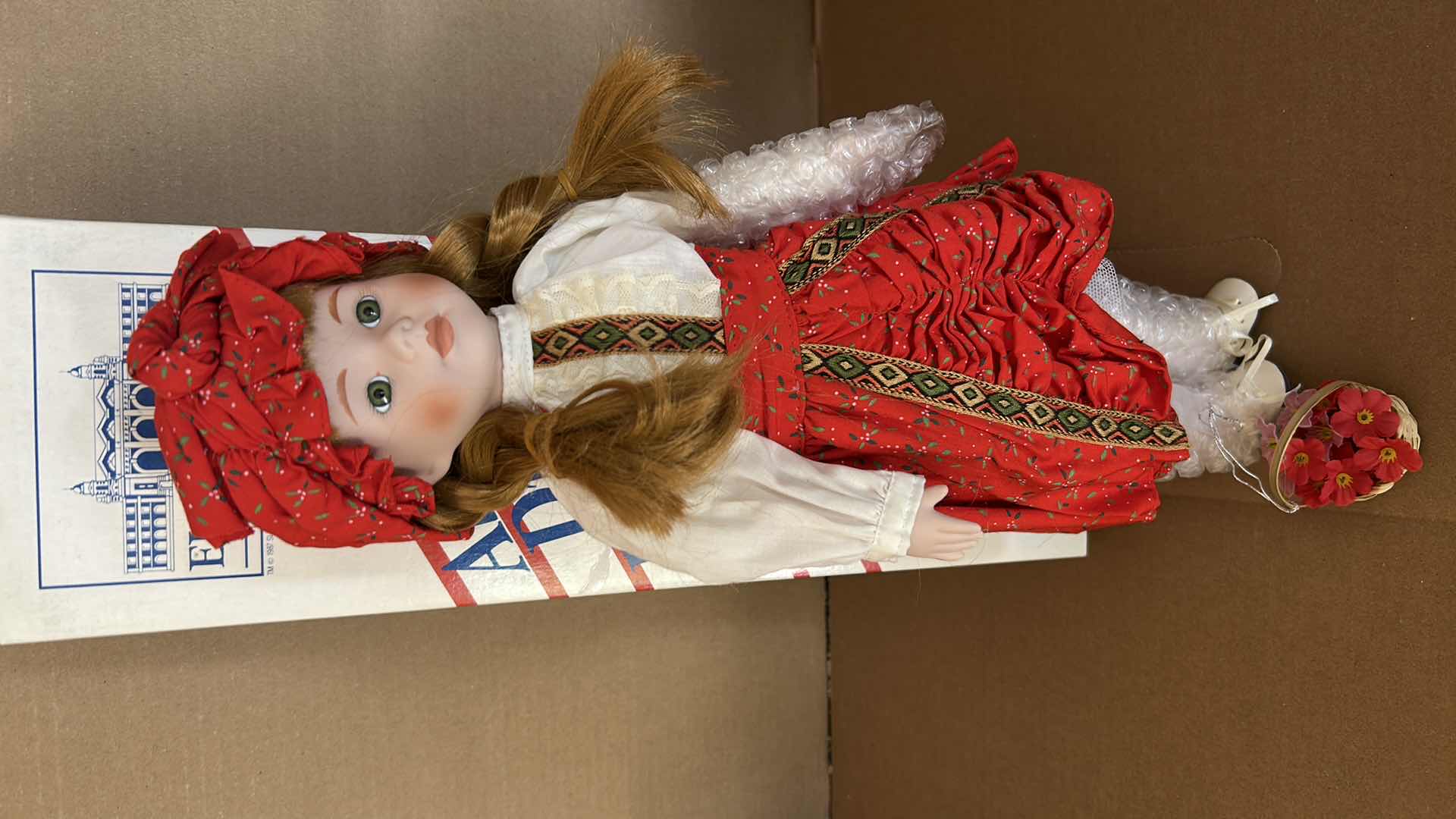Photo 1 of VINTAGE MUSICAL PORCELAIN DOLL 16" FROM HERITAGE MINT AMERICAN DREAMS "SASHA" FROM ROMANIA IN ORIGINAL BOX $35
