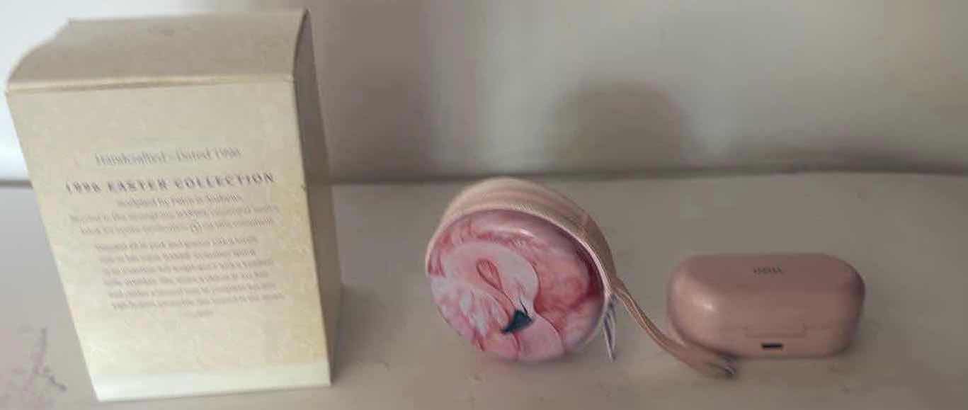 Photo 1 of 3- BARBIE ORNAMENT 5”/ FLAMINGO CASE/ EARBUDS