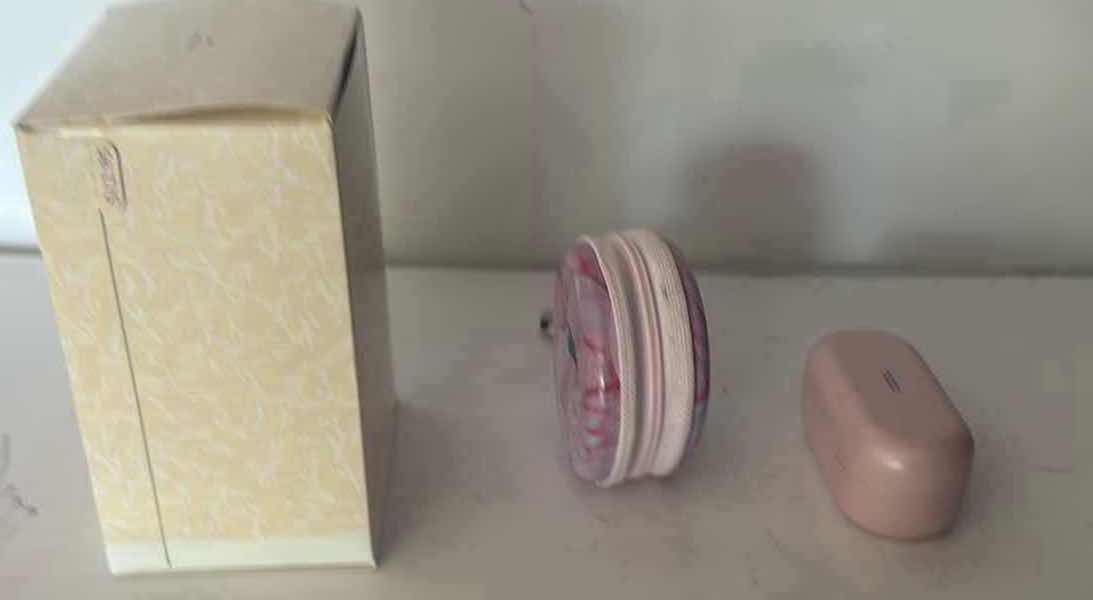 Photo 1 of 3- BARBIE ORNAMENT 5”/ FLAMINGO CASE/ EARBUDS