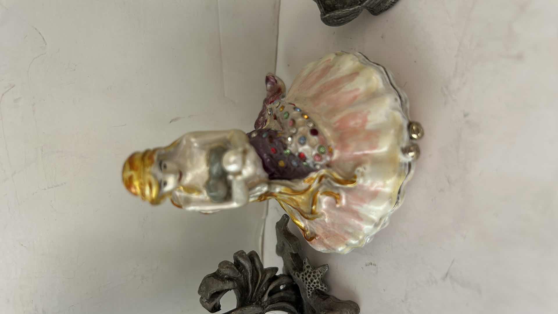 Photo 1 of 3  METAL MERMAID FIGURINES TALLEST 4.5”