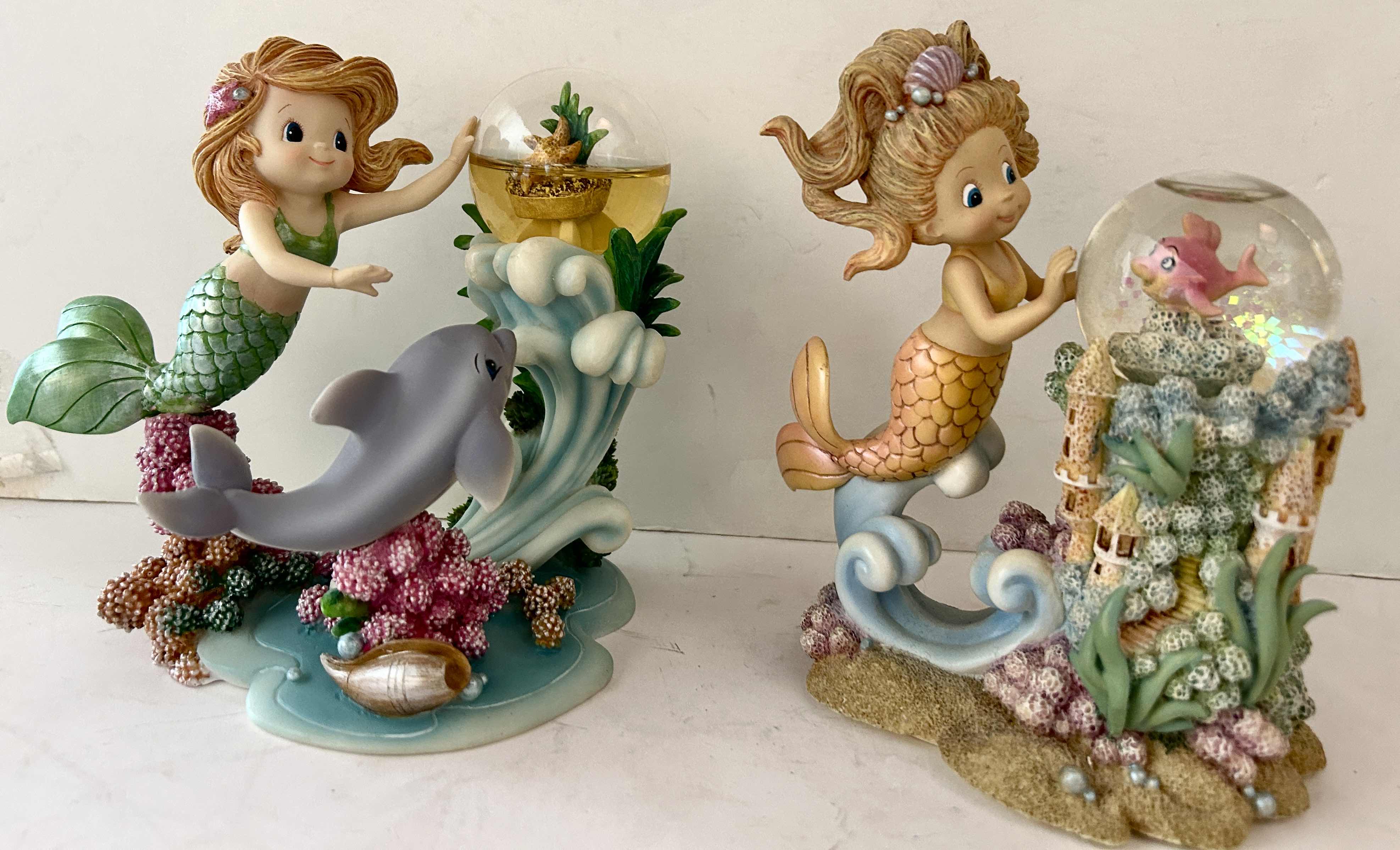 Photo 1 of 2 VINTAGE HAMILTON COLLECTION RAINBOW REEF HAND-PAINTED MERMAID FIGURINES