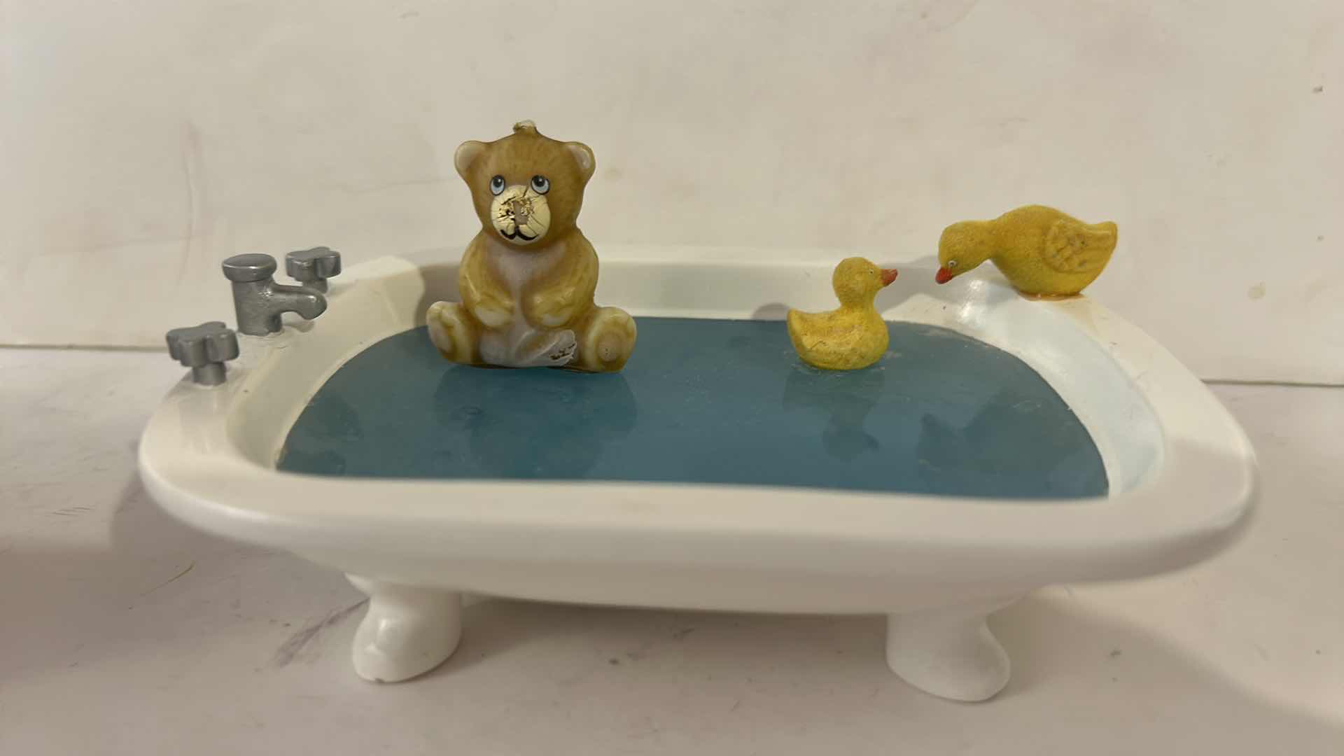 Photo 1 of CHERISHED TEDDIES FIGURINE AND TEDDY BEAR IN BATHTUB CANDLE