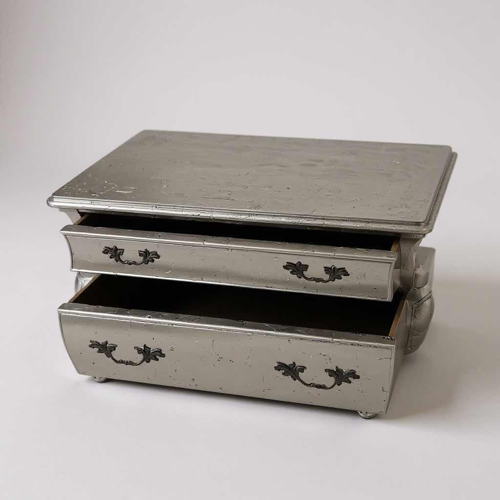 Photo 1 of JOHN WIDDICOMB  BAROQUE STYLE CHEST OF DRAWERS W METALLIC FINISH 42" X 17" H 24"