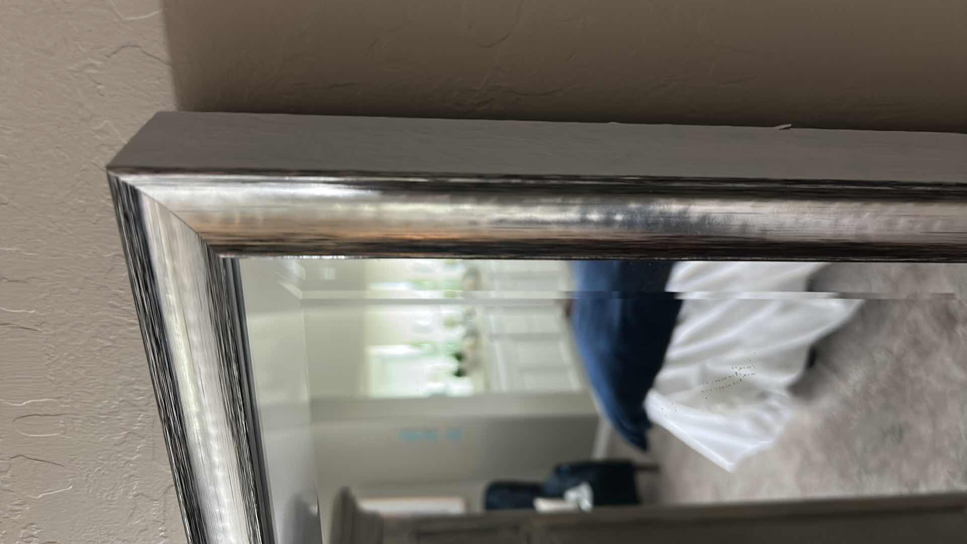 Photo 1 of SILVER FRAMED WALL MIRROR 15"X 37"