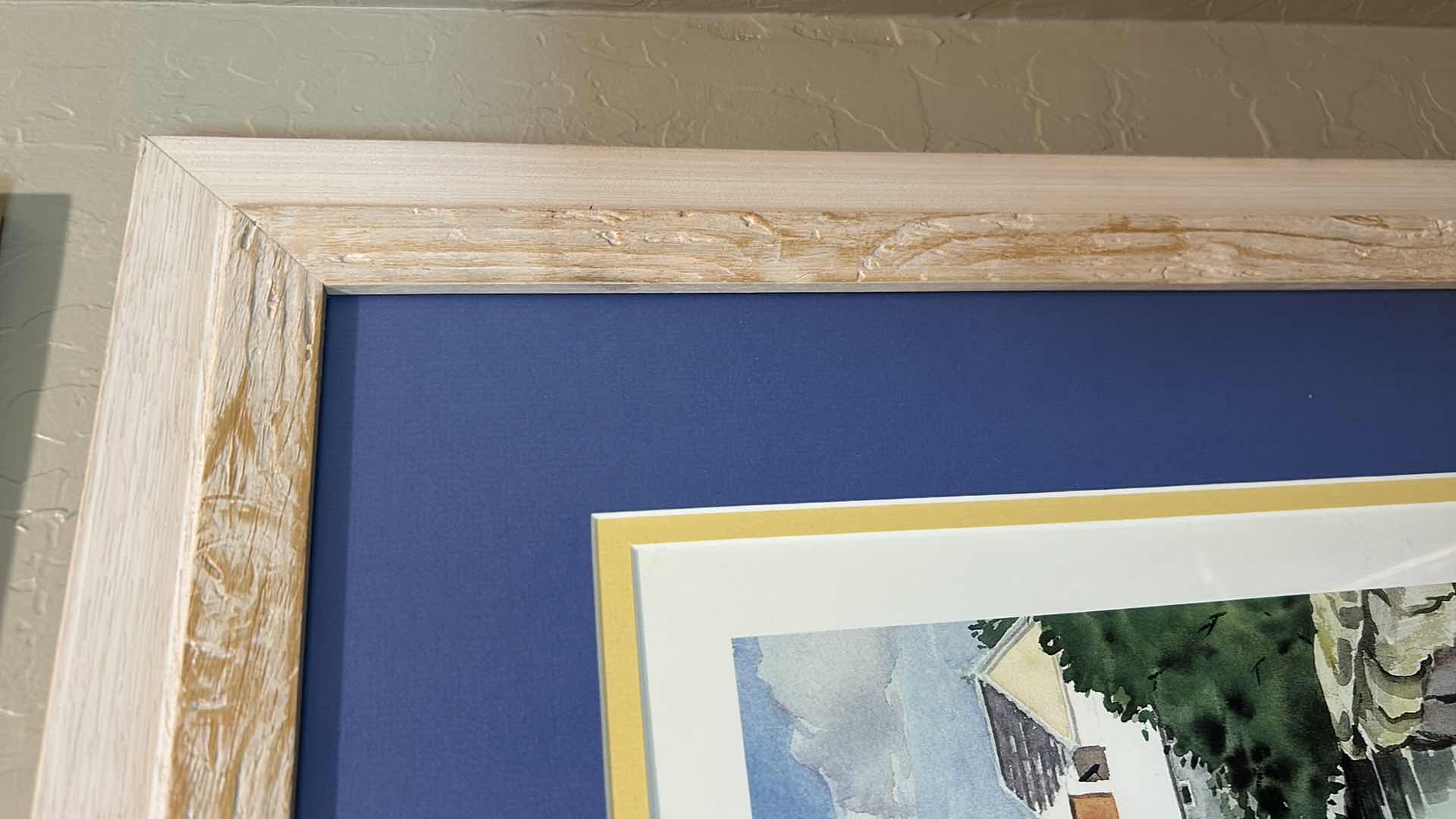 Photo 1 of WHITE FRAMED WATERCOLOR PRINT "SALT KETTLE BERMUDA " BY AMY EVANS 34" X 25"