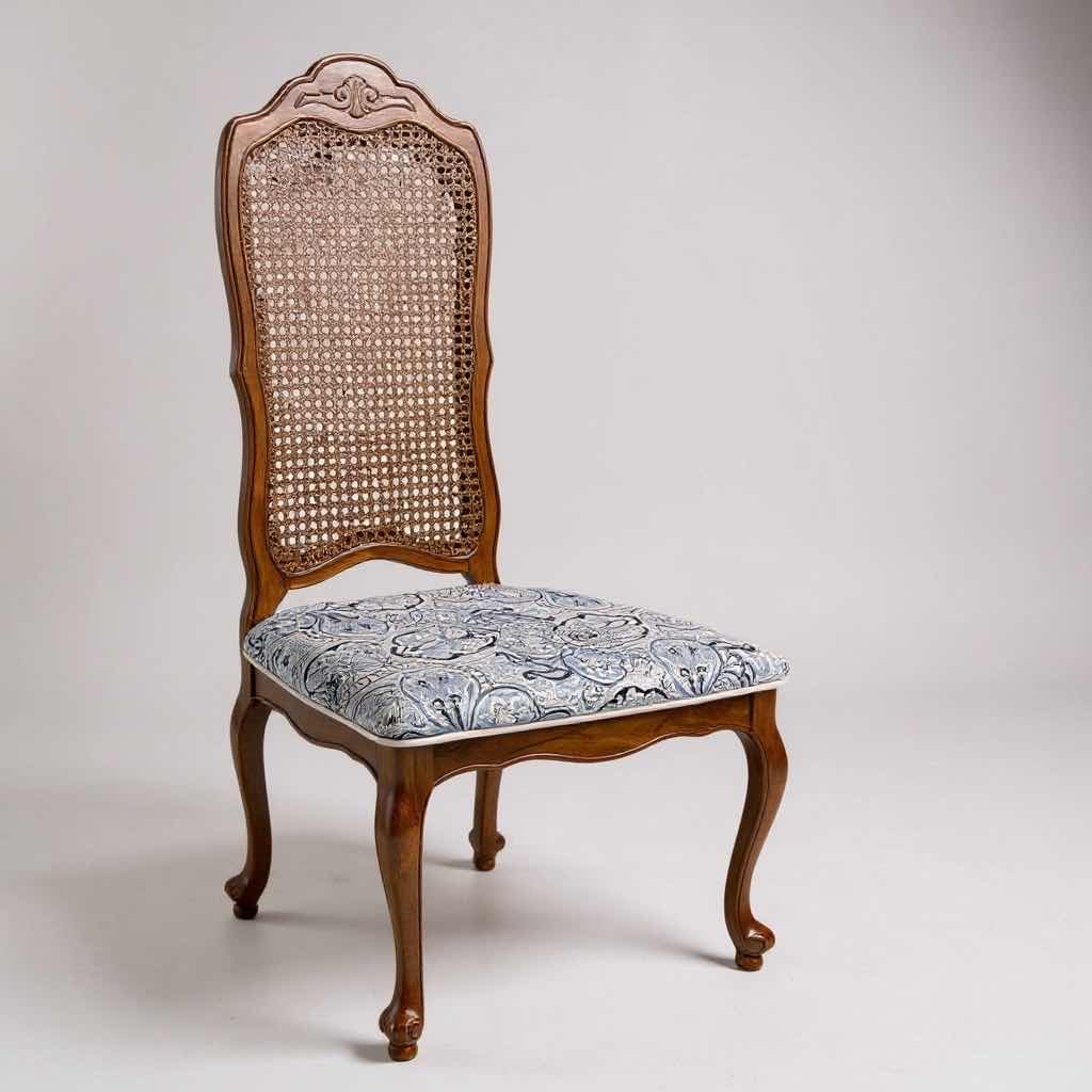 Photo 1 of 2-VINTAGE THOMASVILLE FRENCH STYLE HIGH BACK WALNUT W CANE SIDE CHAIRS