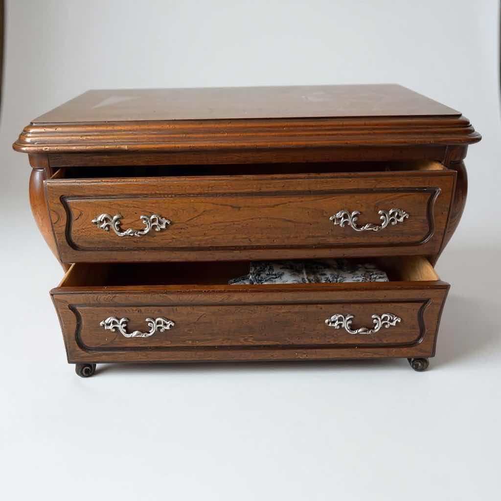 Photo 1 of HICKORY FRENCH PROVINCIAL LOUIS XV CARVED WALNUT BOMBAY CHEST 39”x20” H25”