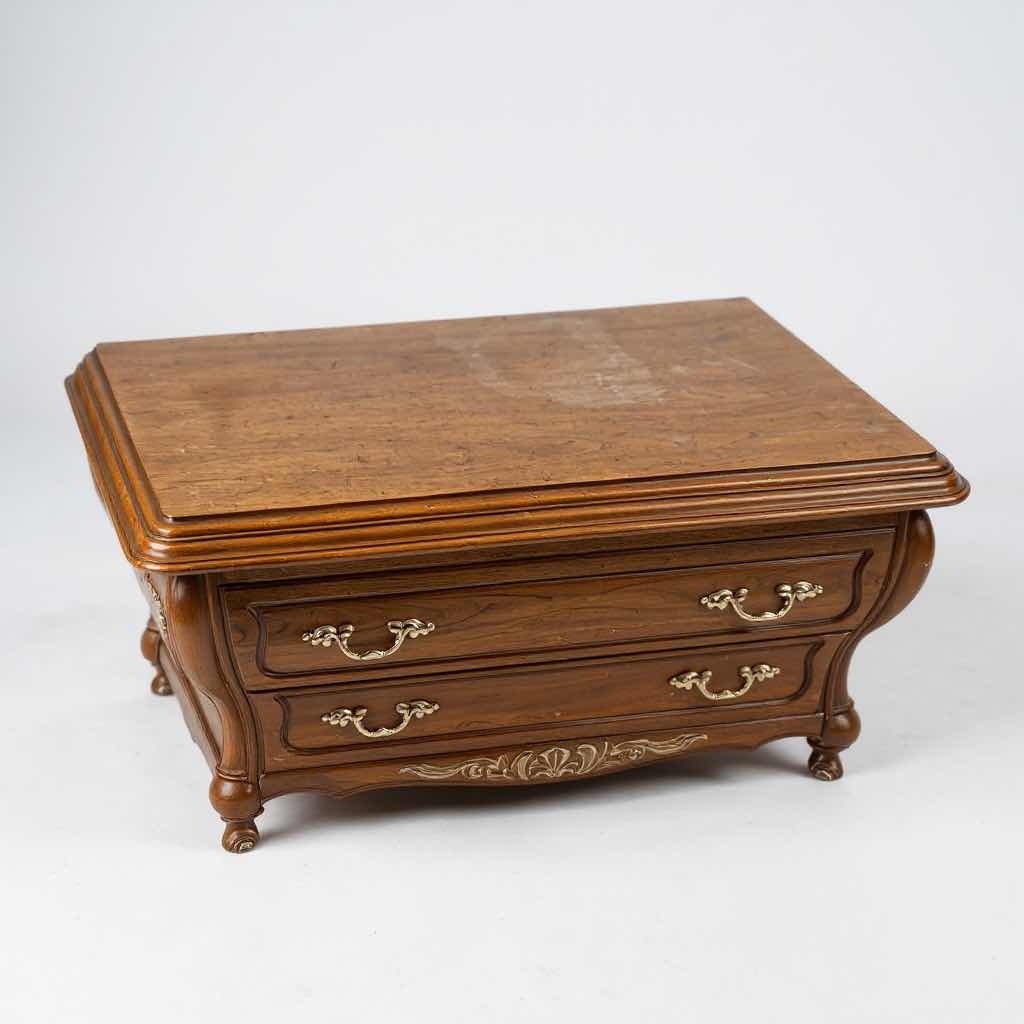 Photo 1 of HICKORY FRENCH PROVINCIAL LOUIS XV CARVED WALNUT BOMBAY CHEST 39”x20” H25”