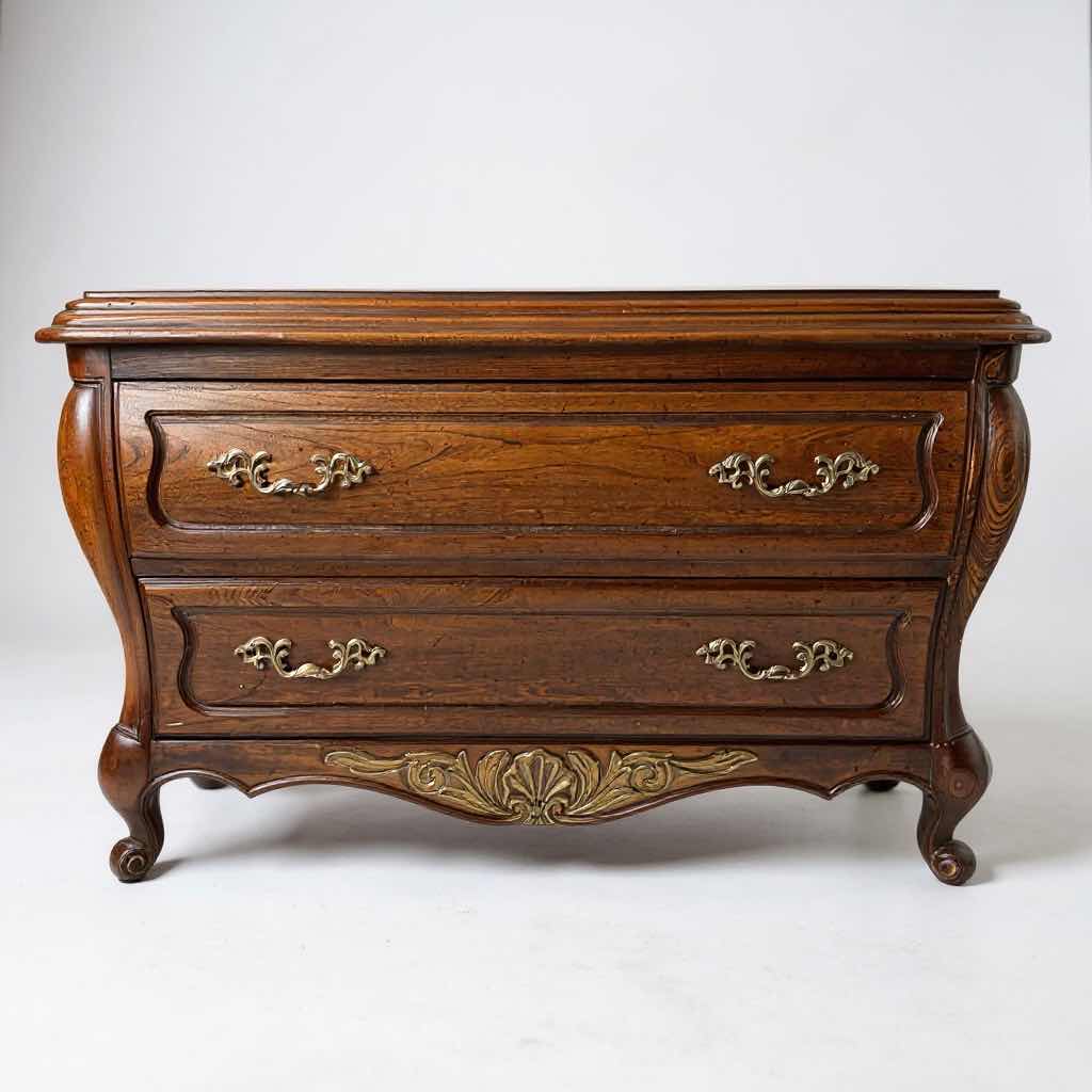 Photo 1 of HICKORY FRENCH PROVINCIAL LOUIS XV CARVED WALNUT BOMBAY CHEST 39”x20” H25”